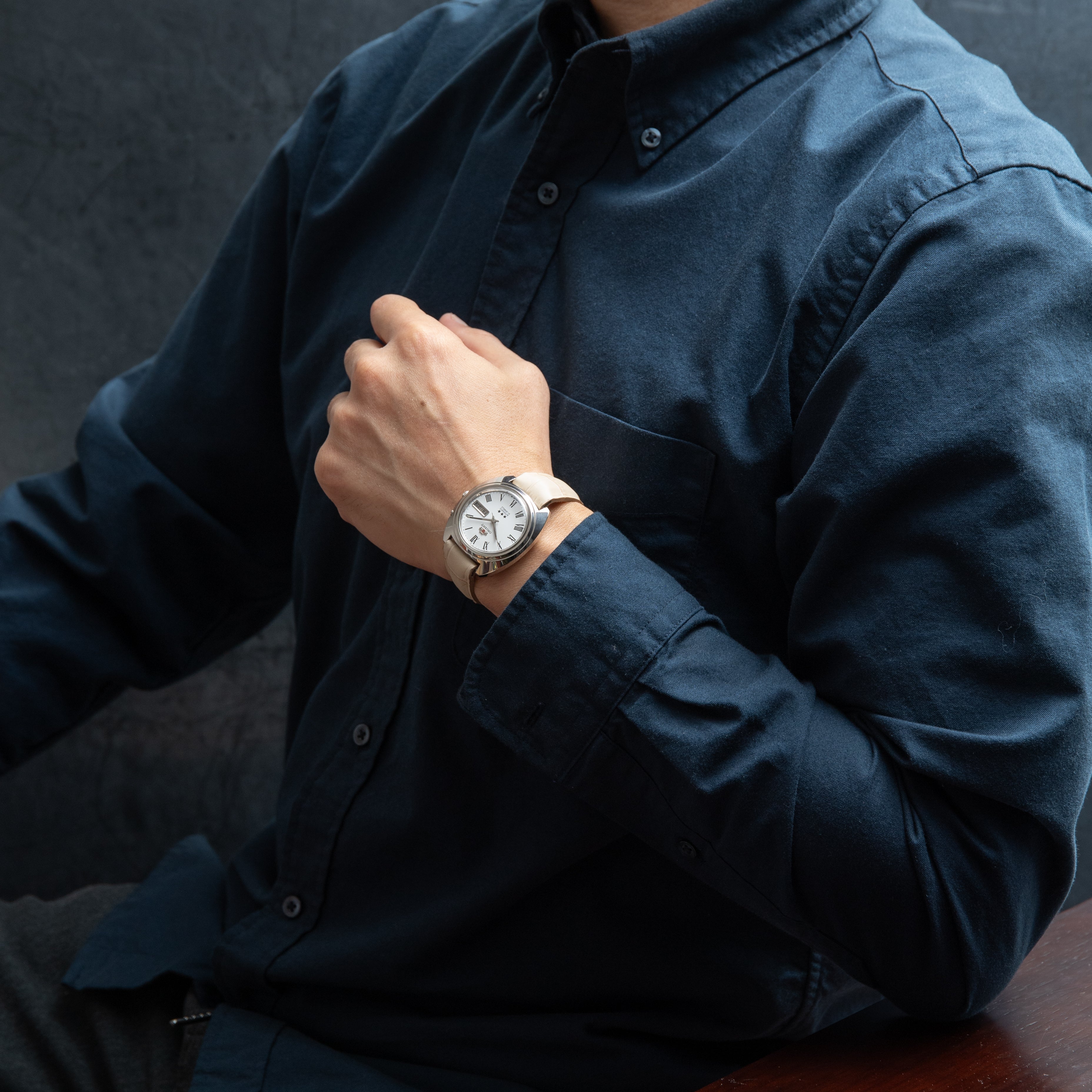 オリエント スリースター 1970年製/昭和45年製 ホワイトローマンダイヤル