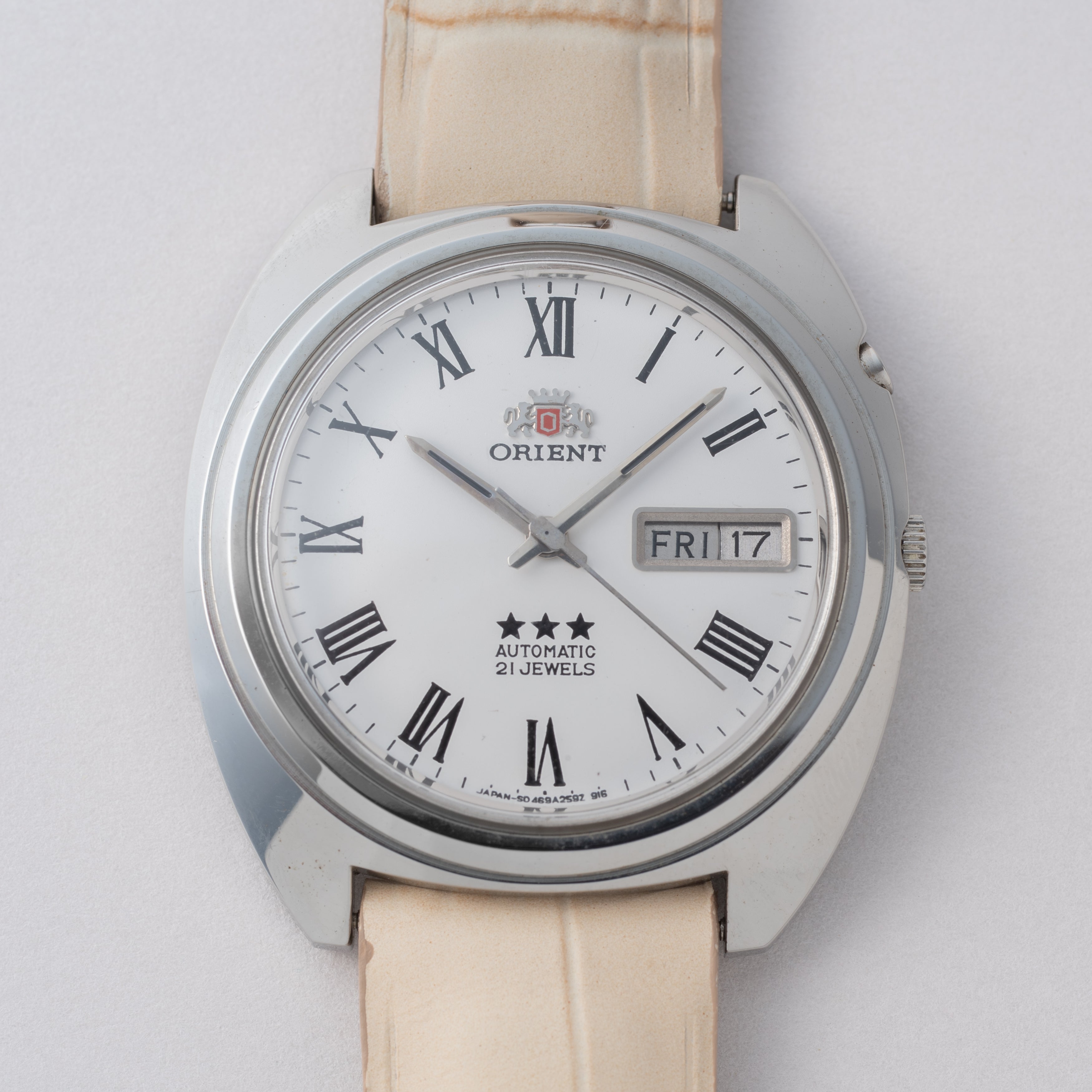 オリエント スリースター 1970年製/昭和45年製 ホワイトローマンダイヤル
