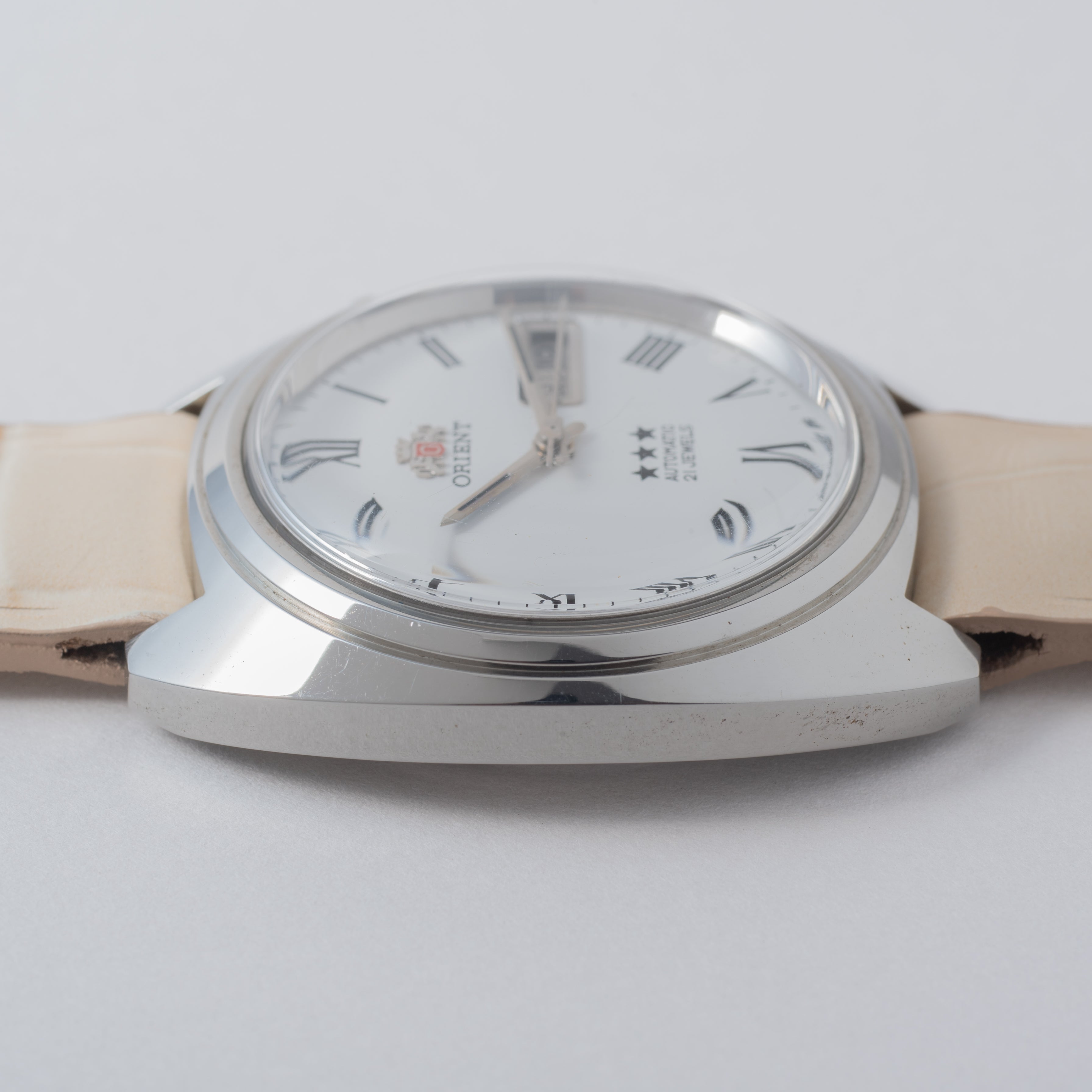 オリエント スリースター 1970年製/昭和45年製 ホワイトローマンダイヤル