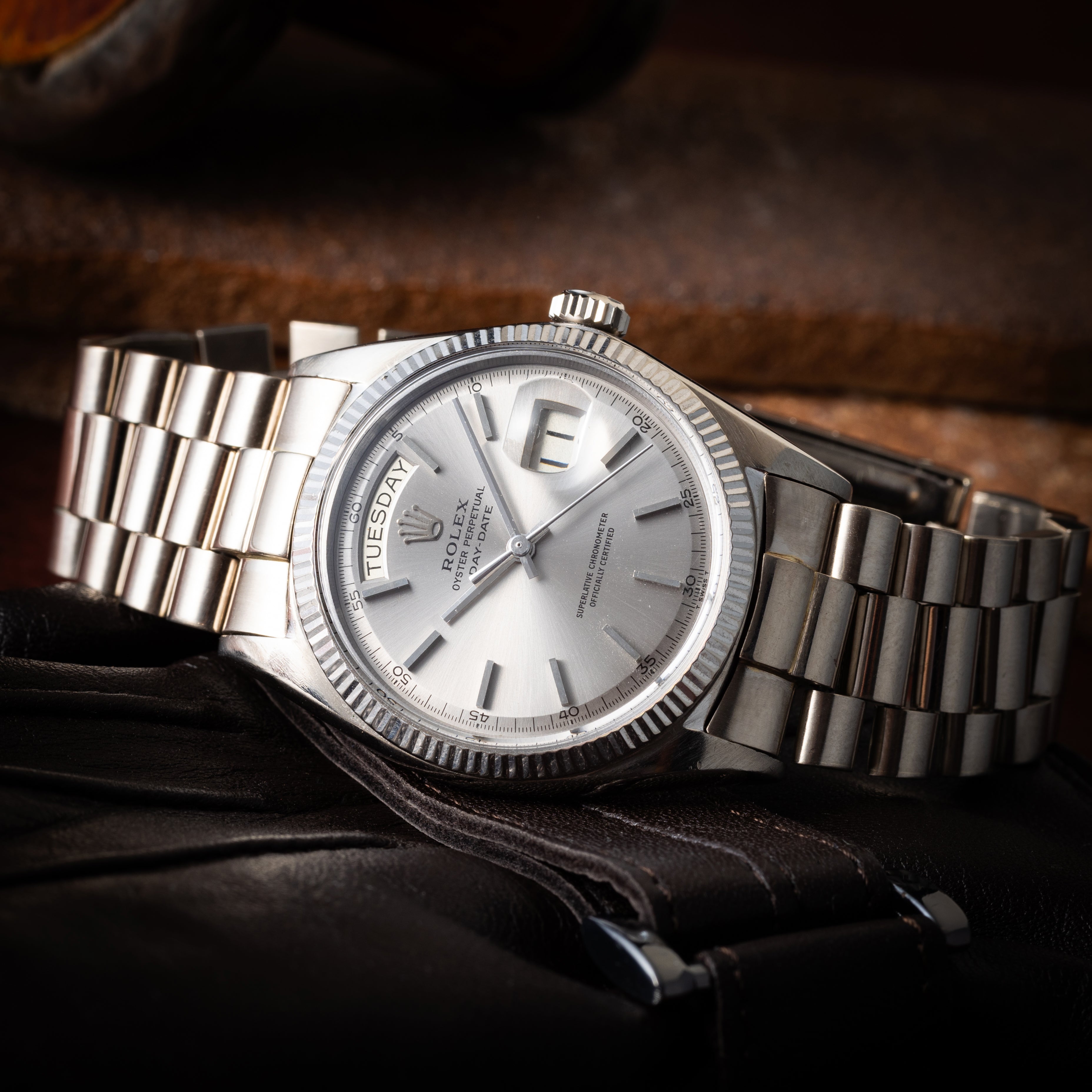 ロレックス デイデイト 18KWG ジャパンブレス 1960年代製 Ref.1803 箱、交換用文字盤、サービスギャラ