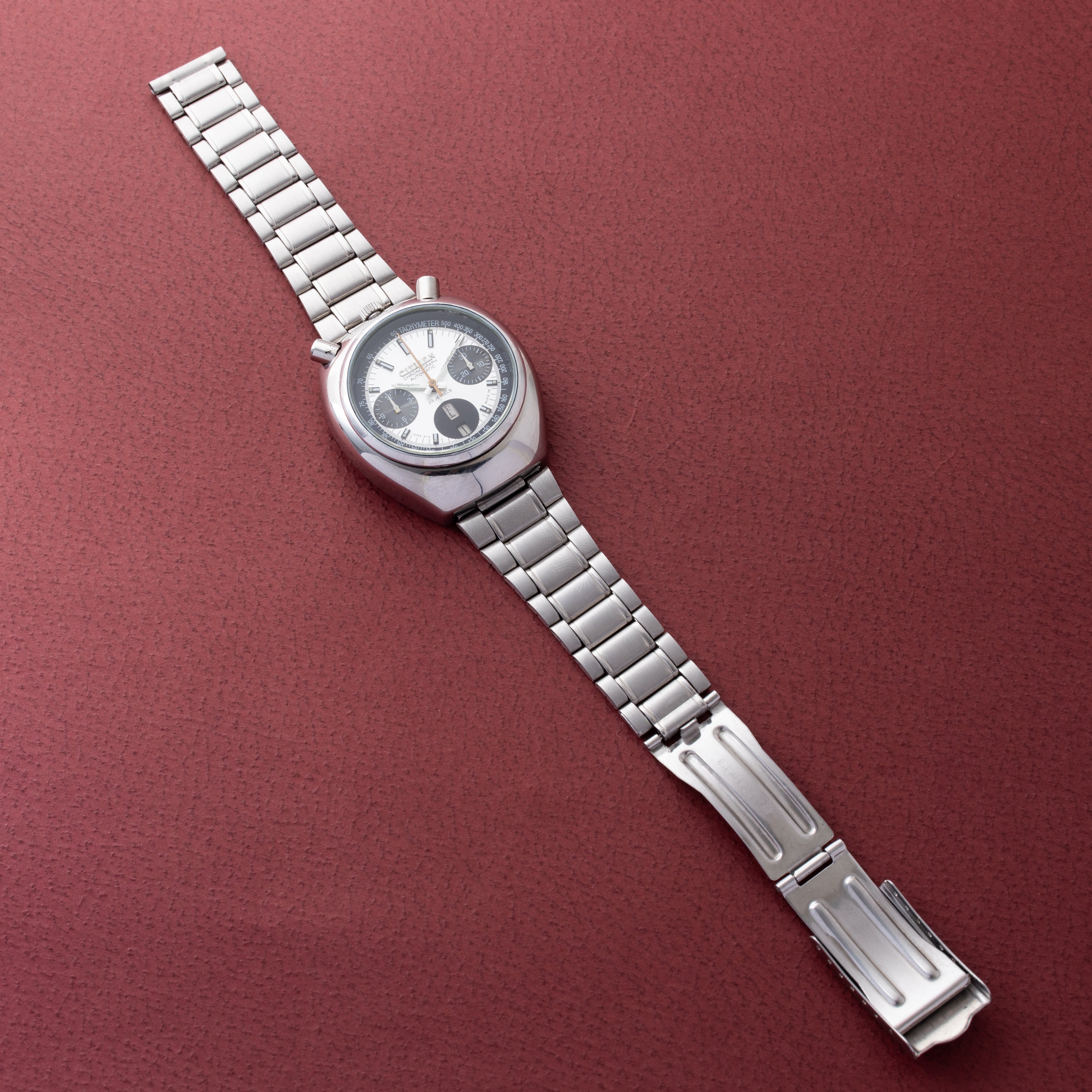 シチズン ツノクロノ チャレンジタイマー 1971年製 自動巻きクロノグラフ 純正ブレス