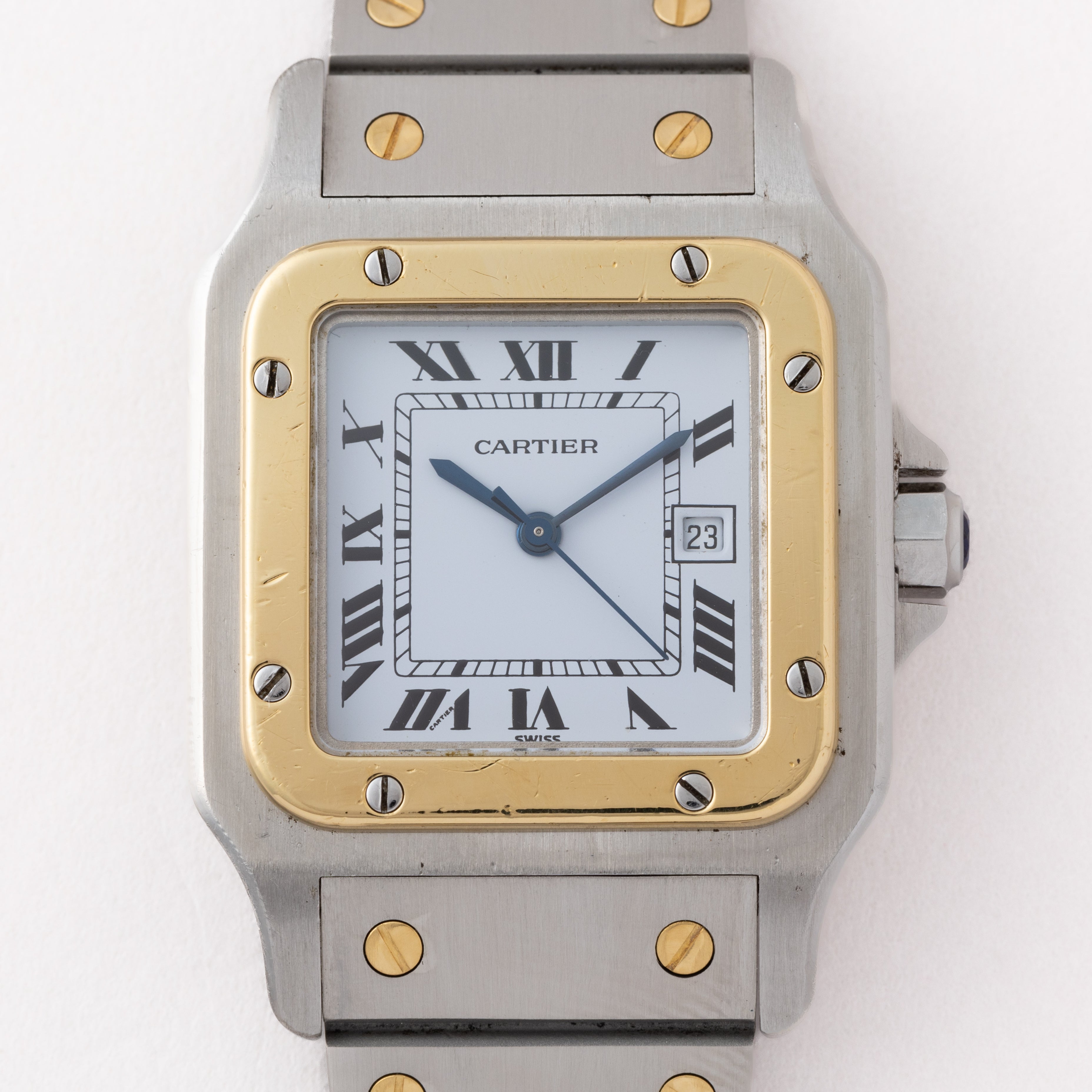 カルティエ サントス LMサイズ ホワイトローマン コンビ 1990年代