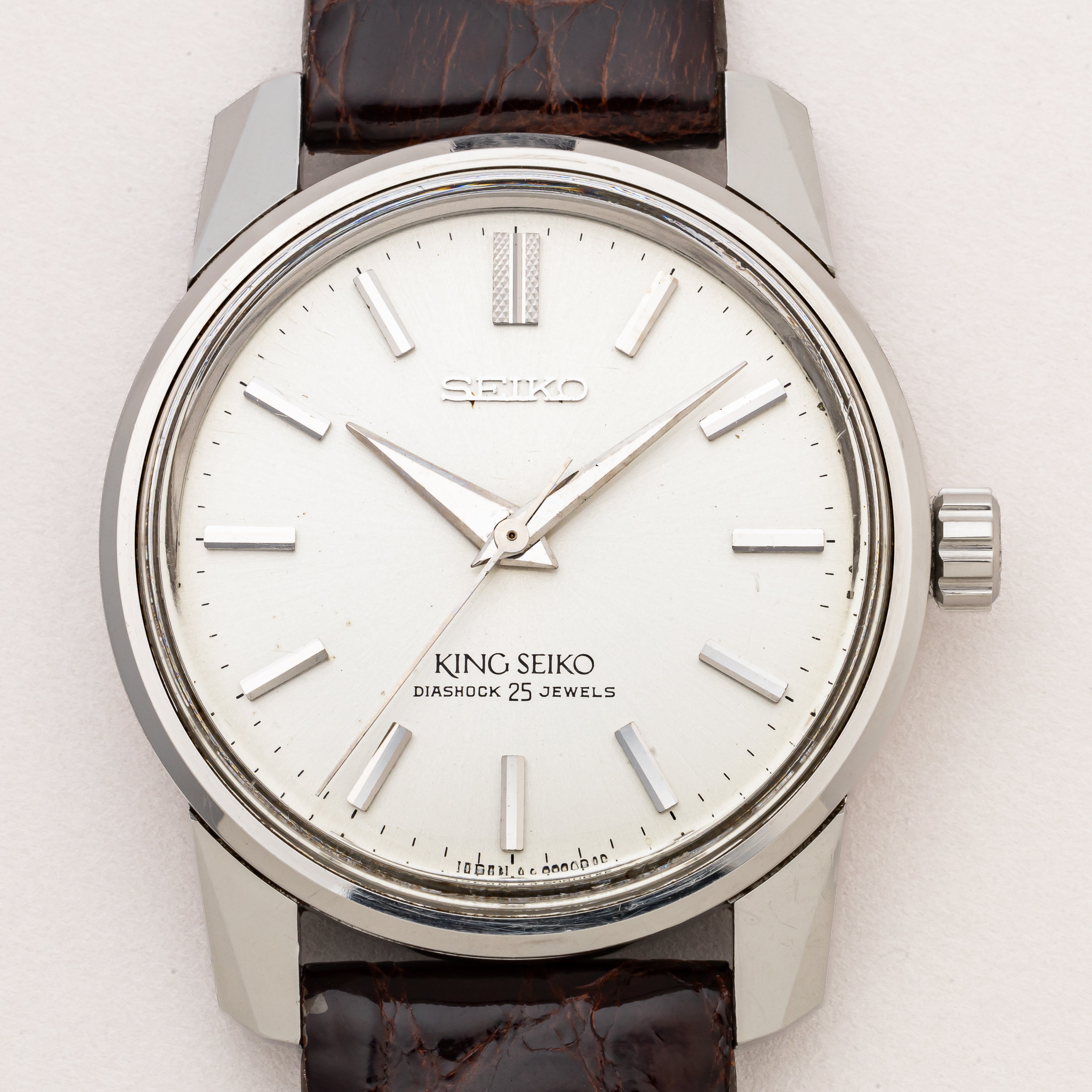 キングセイコー 44KS 1966年製 Ref.44-9990 楯メダリオン 純正革ベルト&尾錠付き