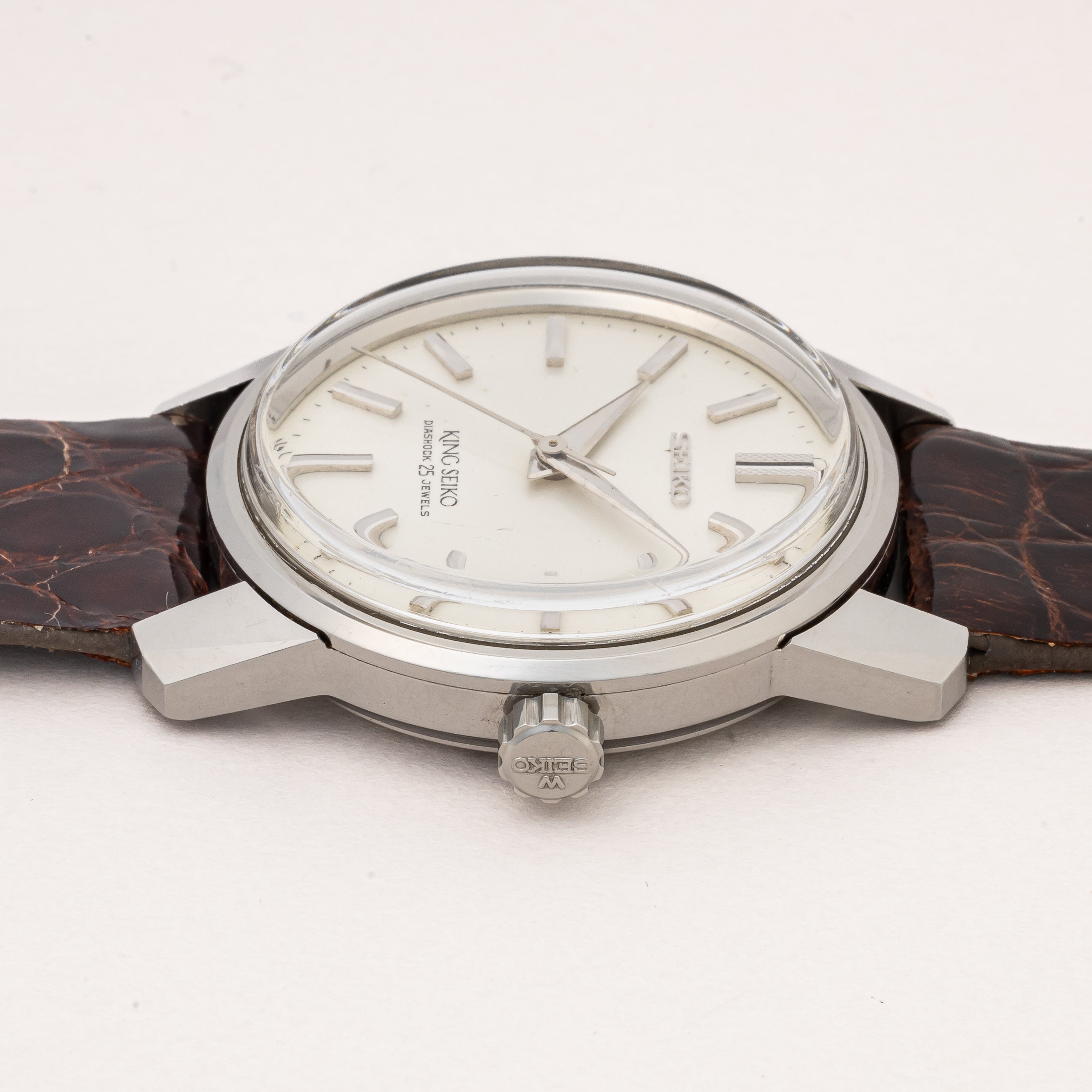 キングセイコー 44KS 1966年製 Ref.44-9990 楯メダリオン 純正革ベルト&尾錠付き