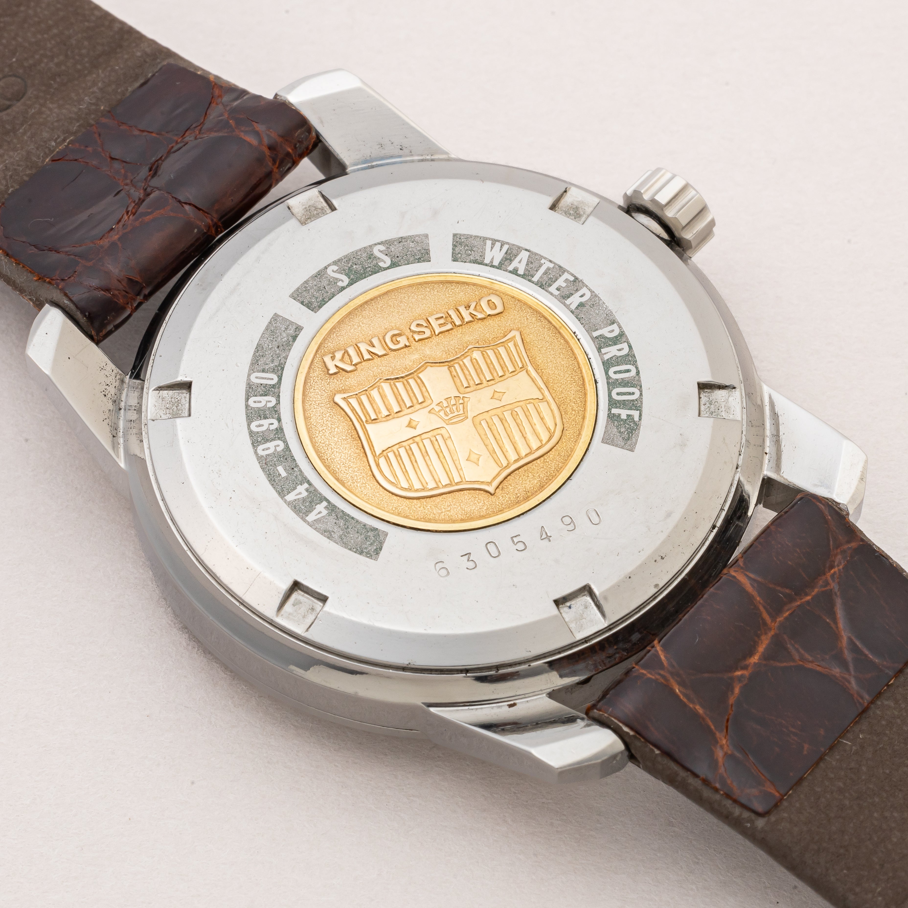 キングセイコー 44KS 1966年製 Ref.44-9990 楯メダリオン 純正革ベルト&尾錠付き