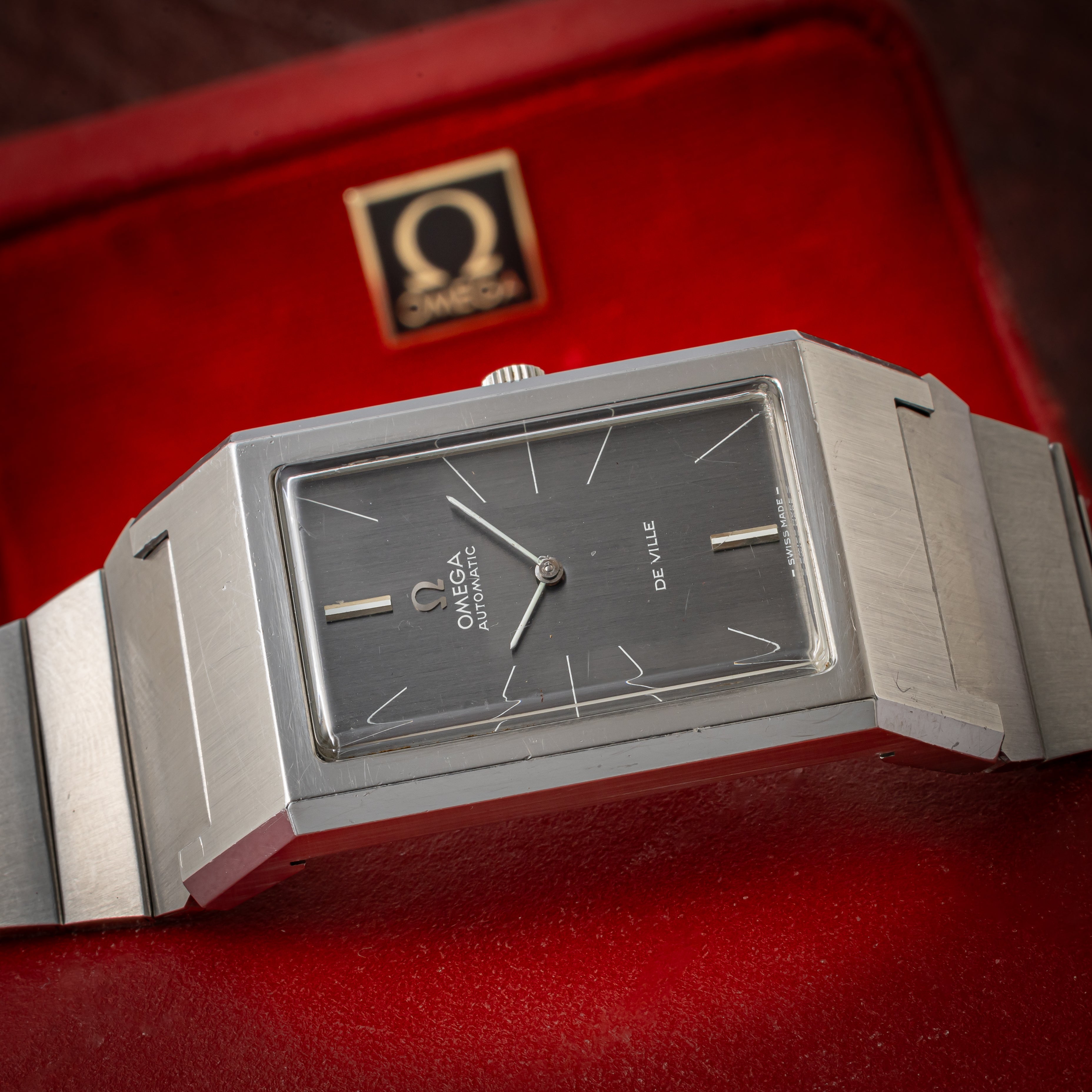 オメガ デ・ヴィル 1971年製 レクタンギュラー Ref.155.000 箱、ギャラ付き