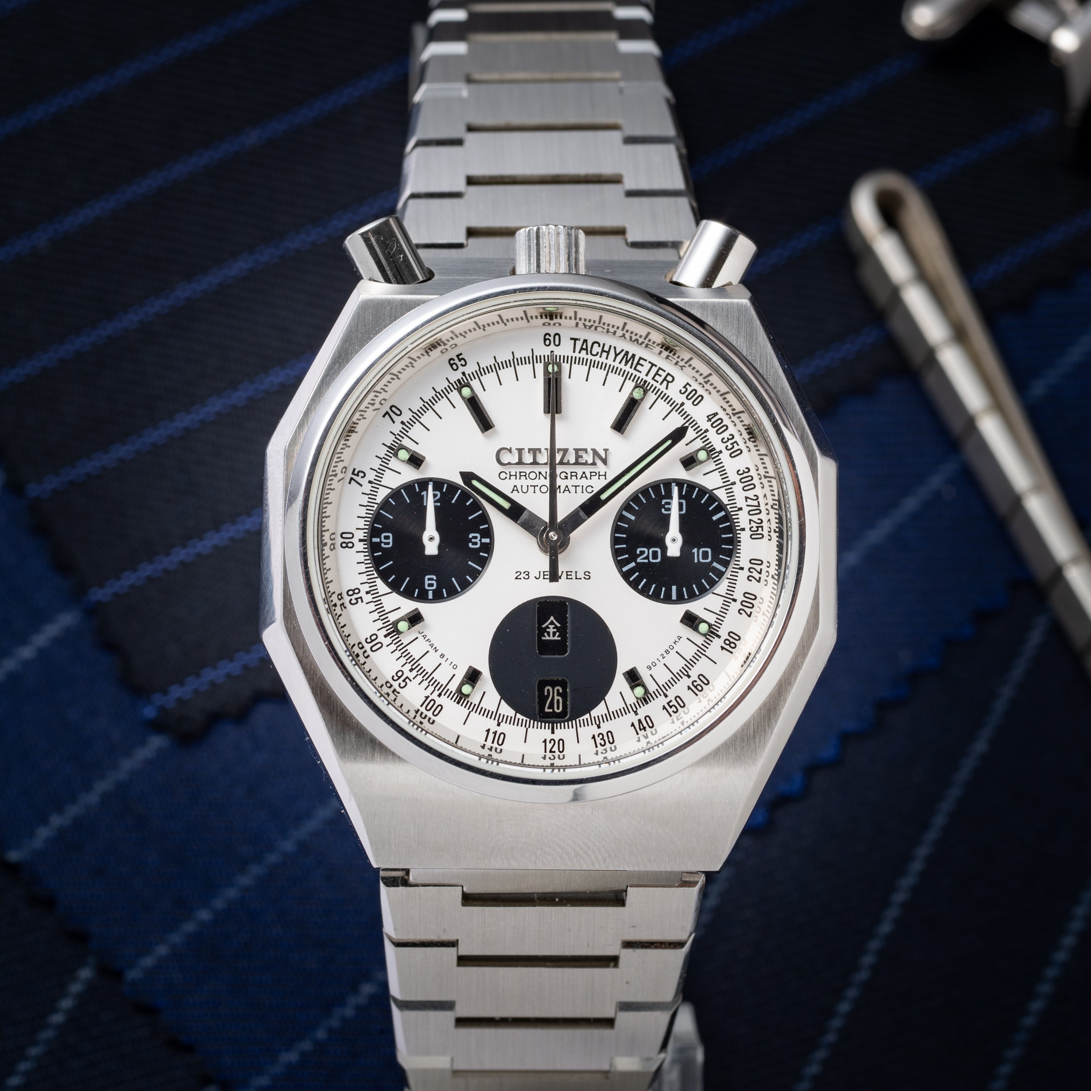 シチズン ツノクロノ チャレンジタイマー 1970年製/昭和45年製 自動巻きクロノグラフ 純正ブレス