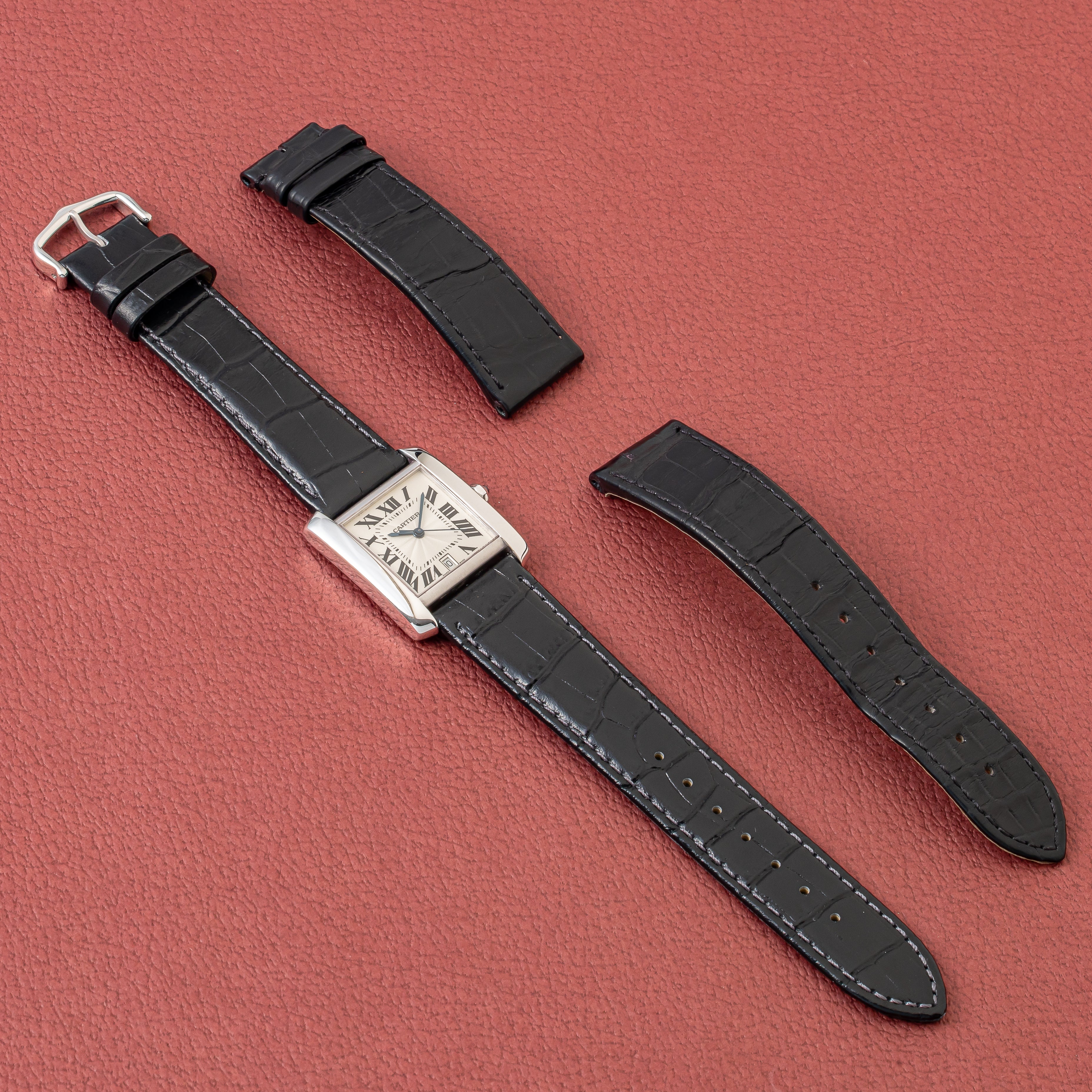 カルティエ タンクフランセーズ LM 18金無垢ホワイトゴールド 1990年代 自動巻き