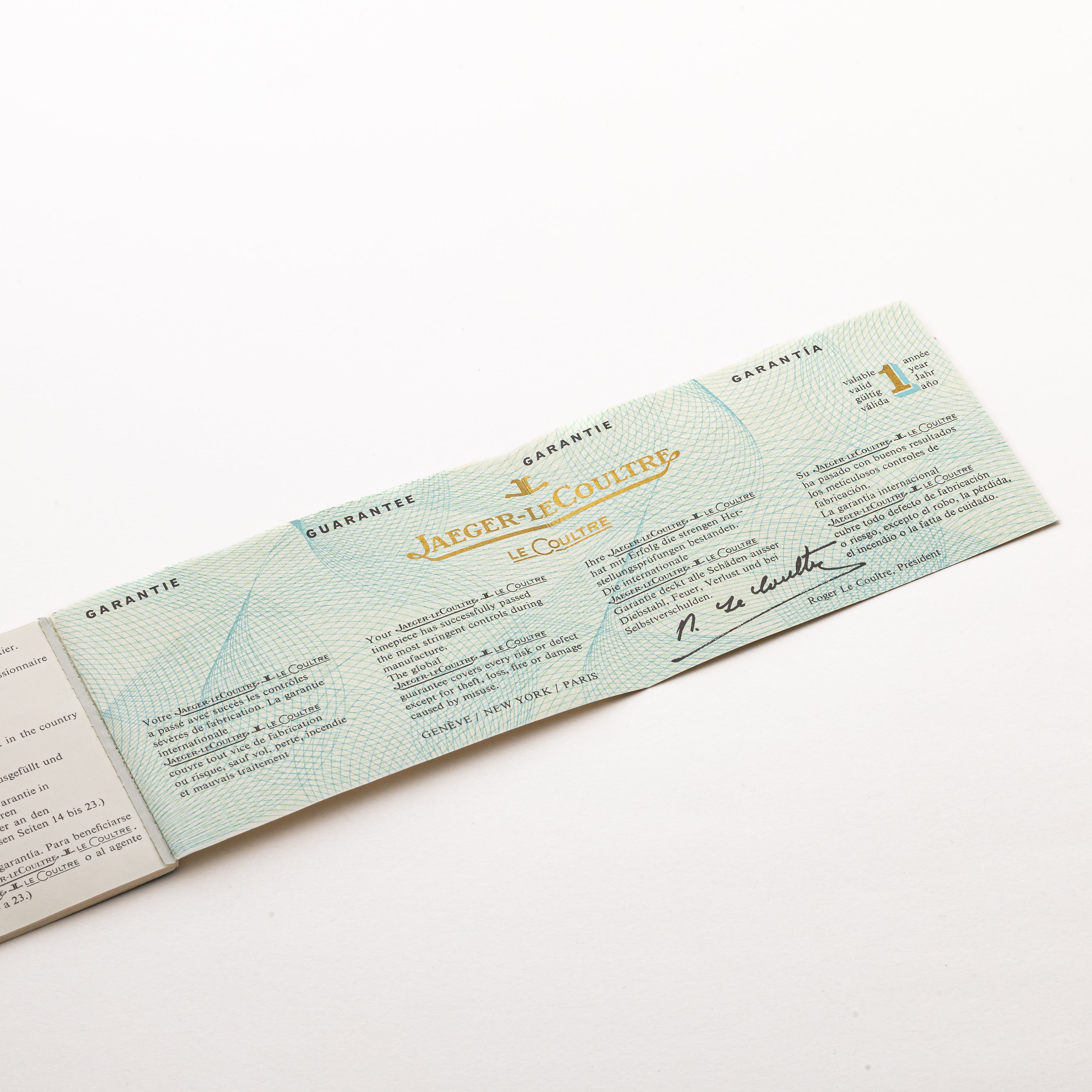 ジャガールクルト 18金無垢オーバル型ケース 1971年保証書 ギャラ付き