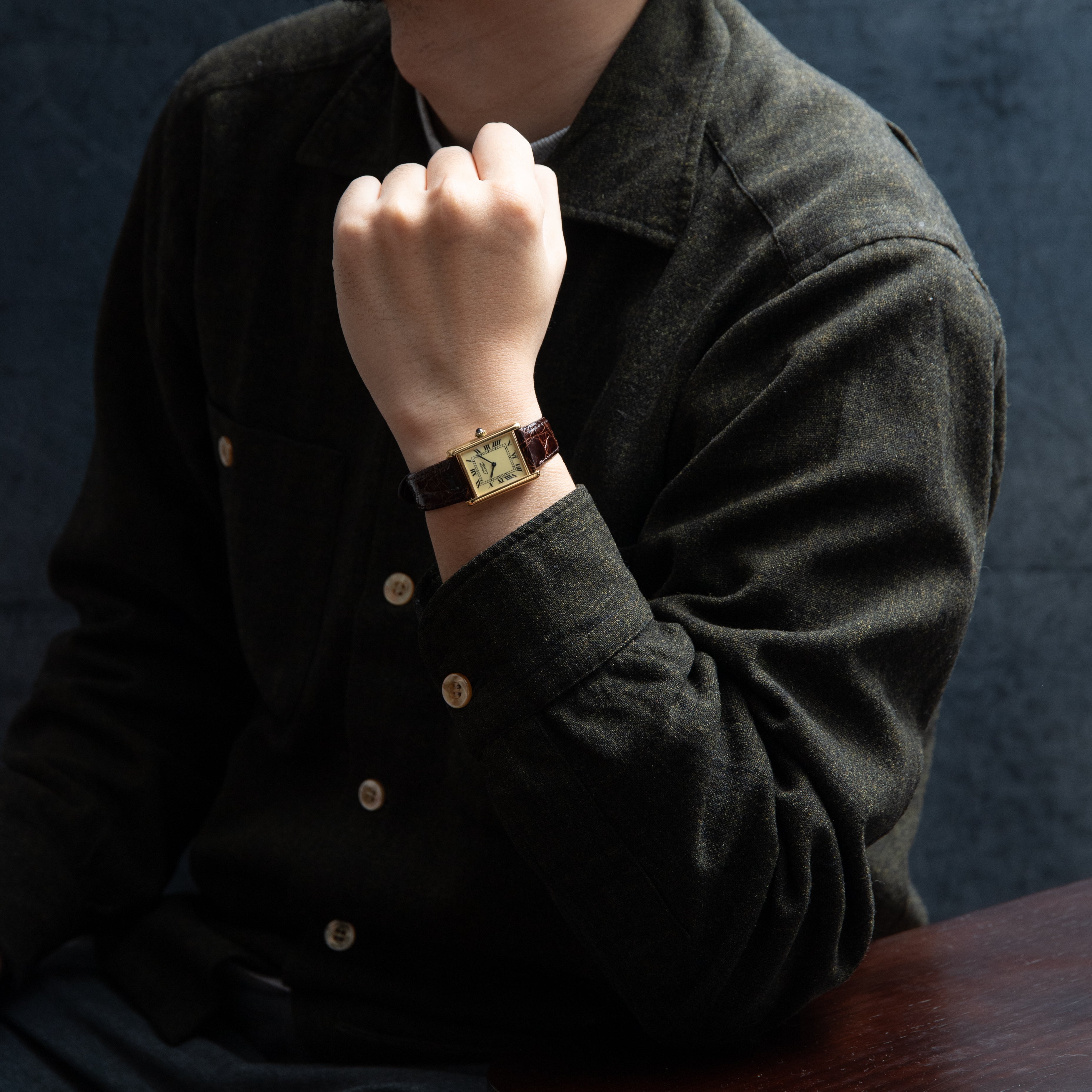 カルティエ マストタンク LMサイズ アイボリーダイヤル 1980年代製