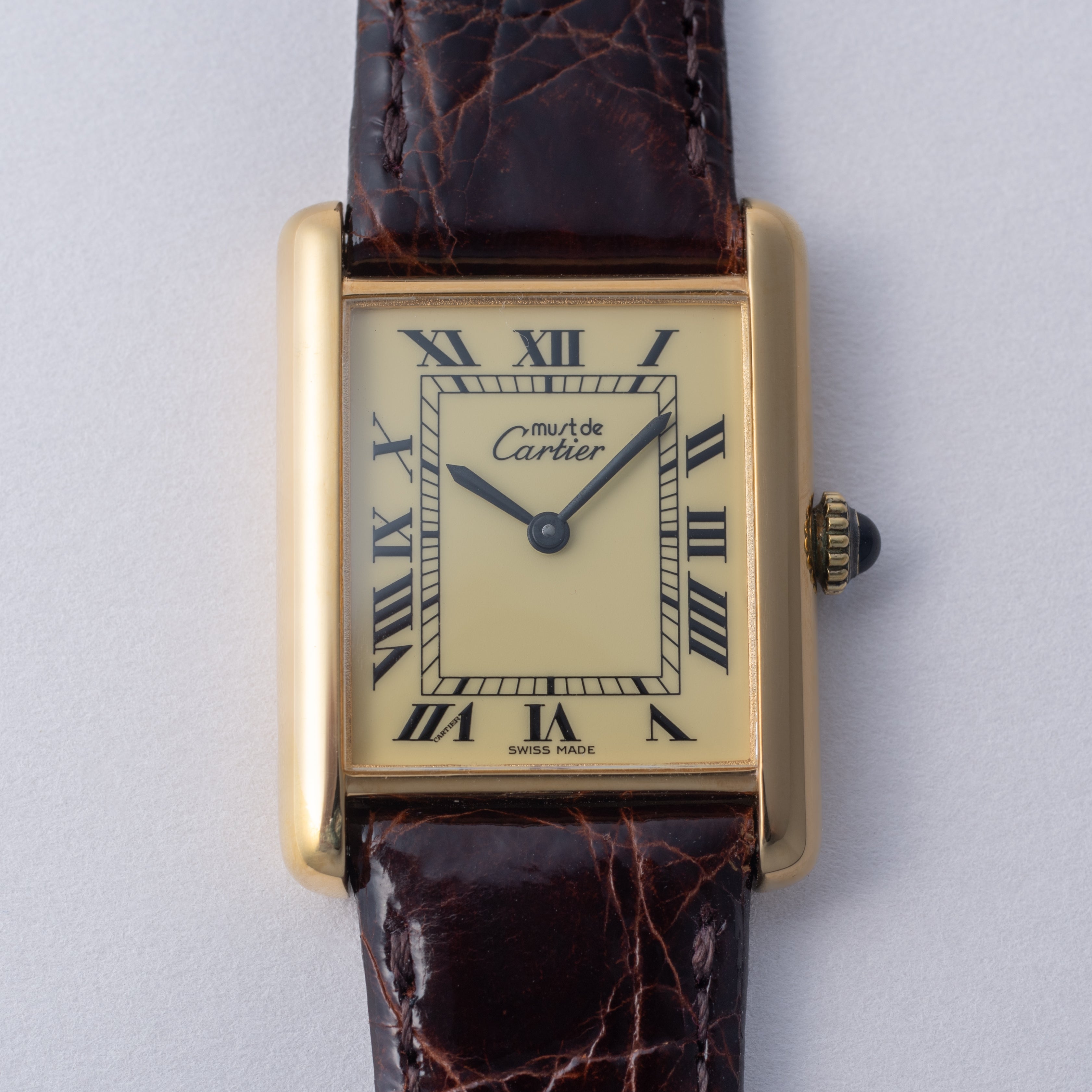 カルティエ マストタンク LMサイズ アイボリーダイヤル 1980年代製
