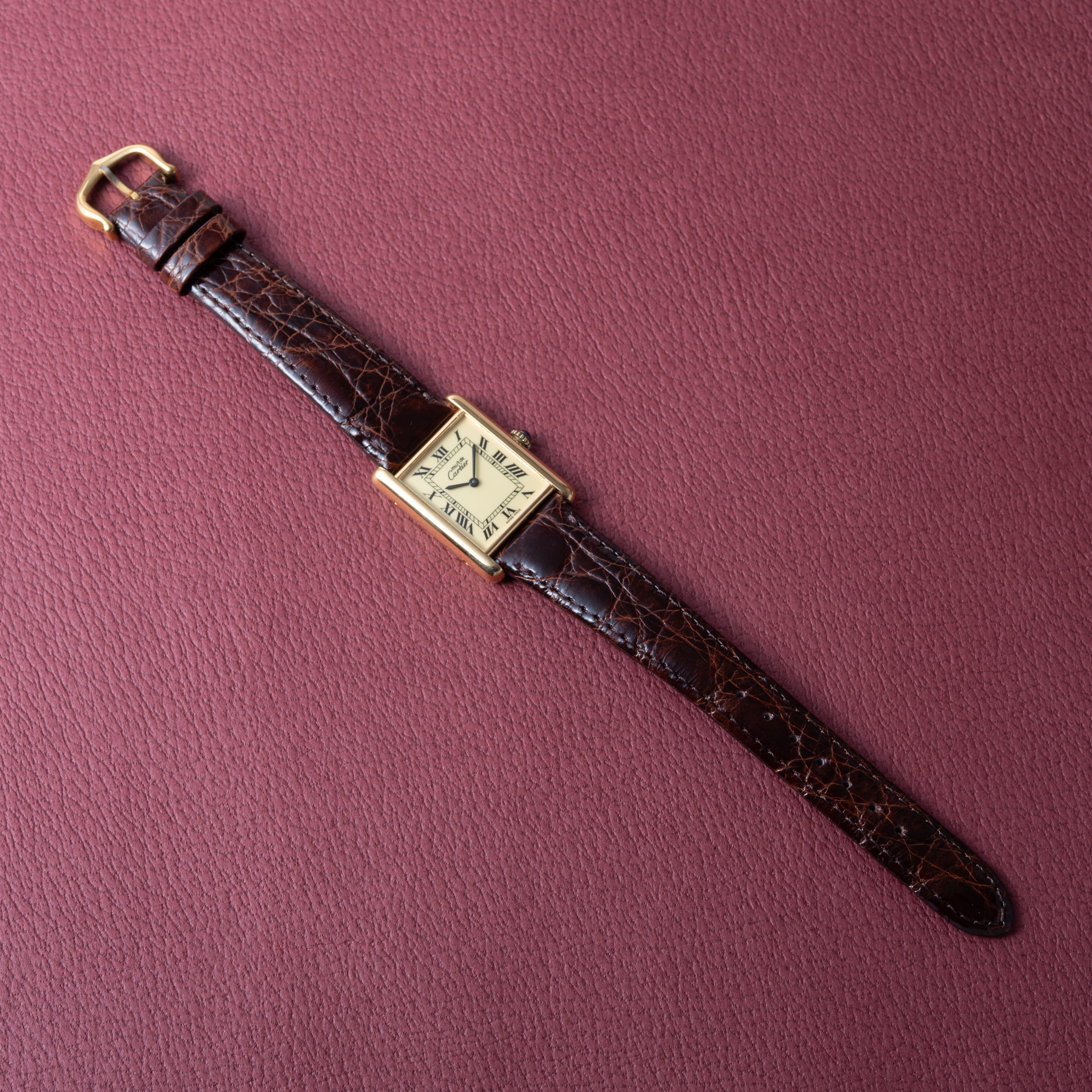 カルティエ マストタンク LMサイズ アイボリーダイヤル 1980年代製