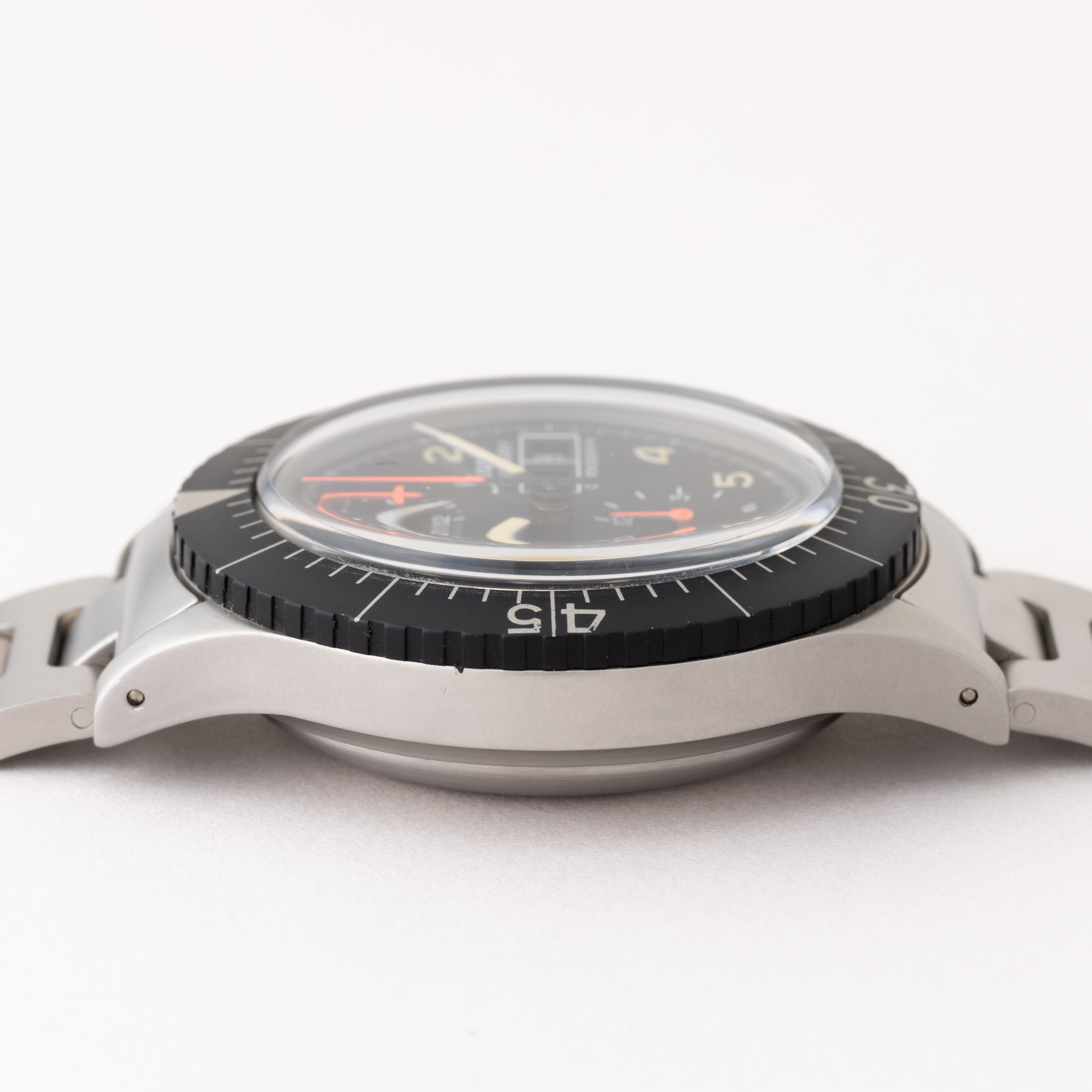 ジン レマニア5100搭載自動巻きミリタリークロノグラフ 1990年代製 純正ブレス付き