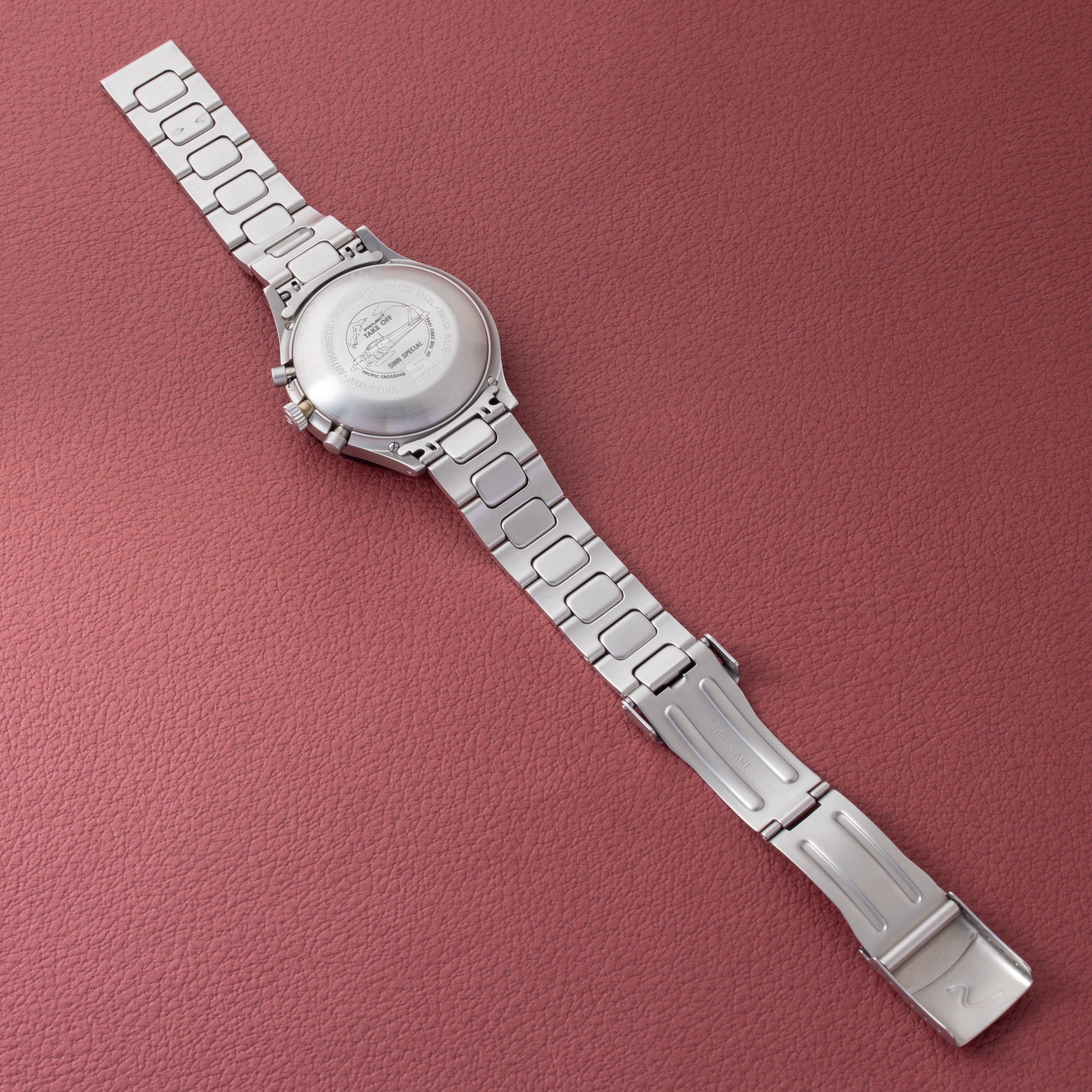 ジン レマニア5100搭載自動巻きミリタリークロノグラフ 1990年代製 純正ブレス付き