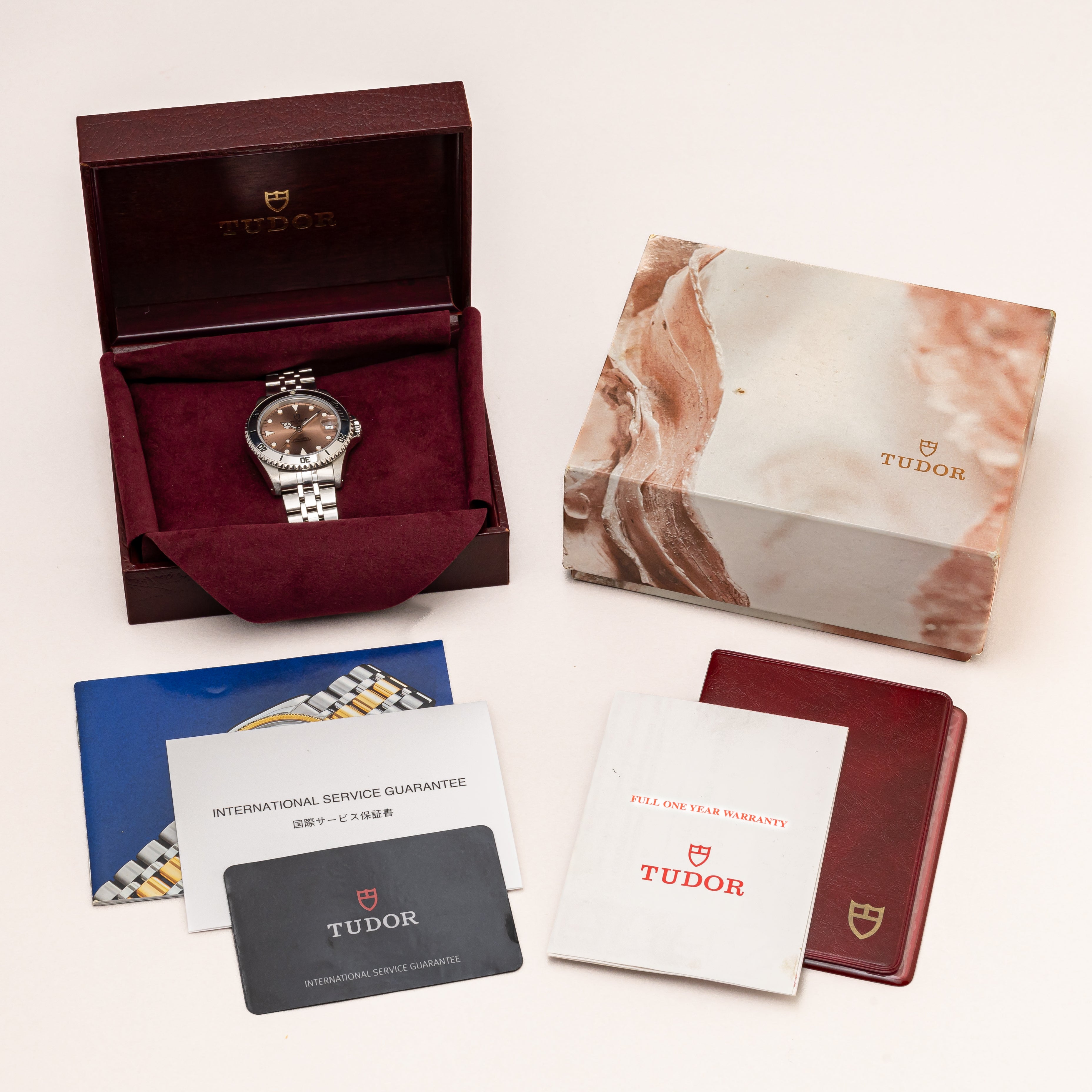 チューダー サブマリーナ プリンスデイト 1997年製 Ref.M75190A ピンクダイヤル 箱、ギャラ付き、サービス保証書付き