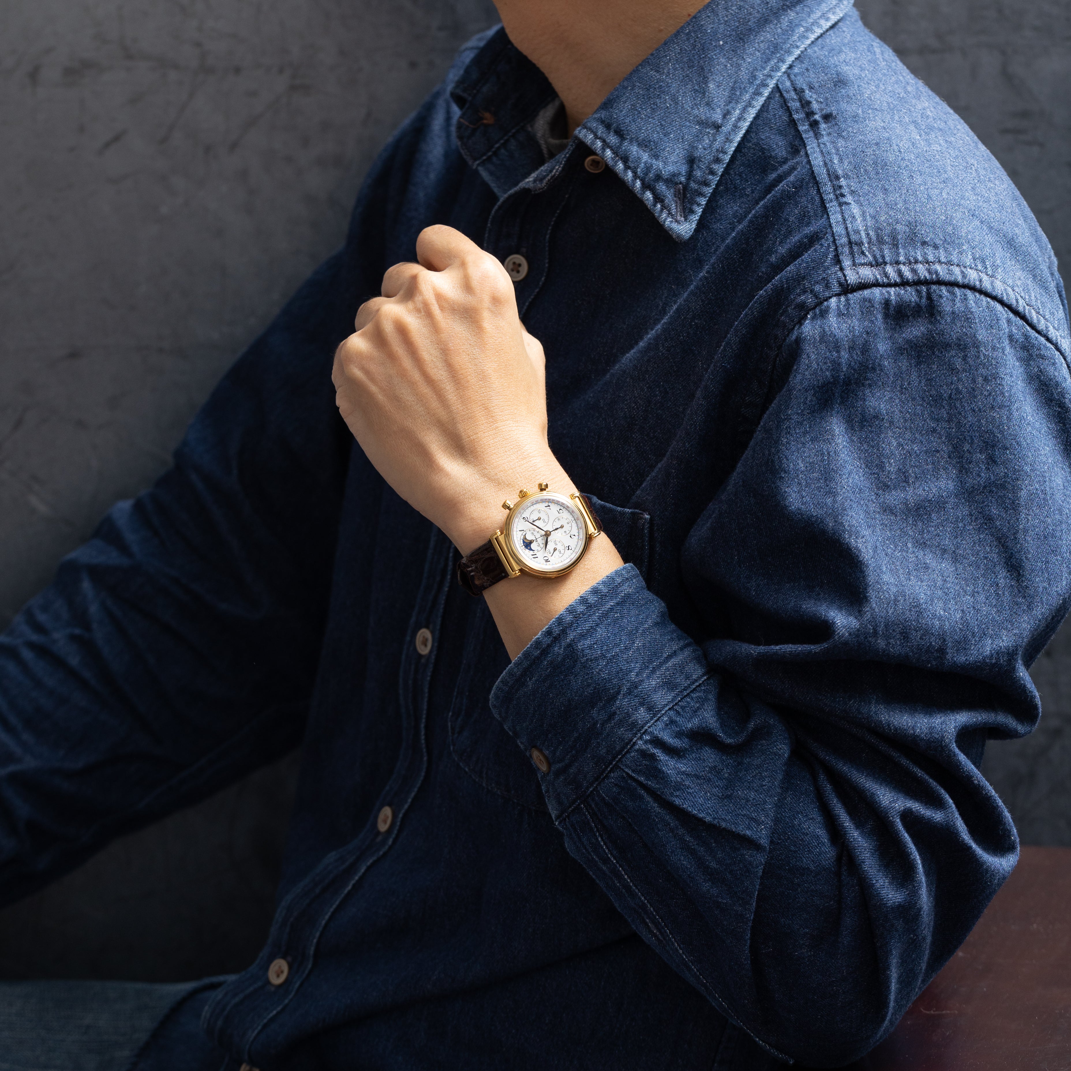 エドワード・ホイヤー カレンダームーンフェイズクロノグラフ 1990年製 Ref.188.215/1