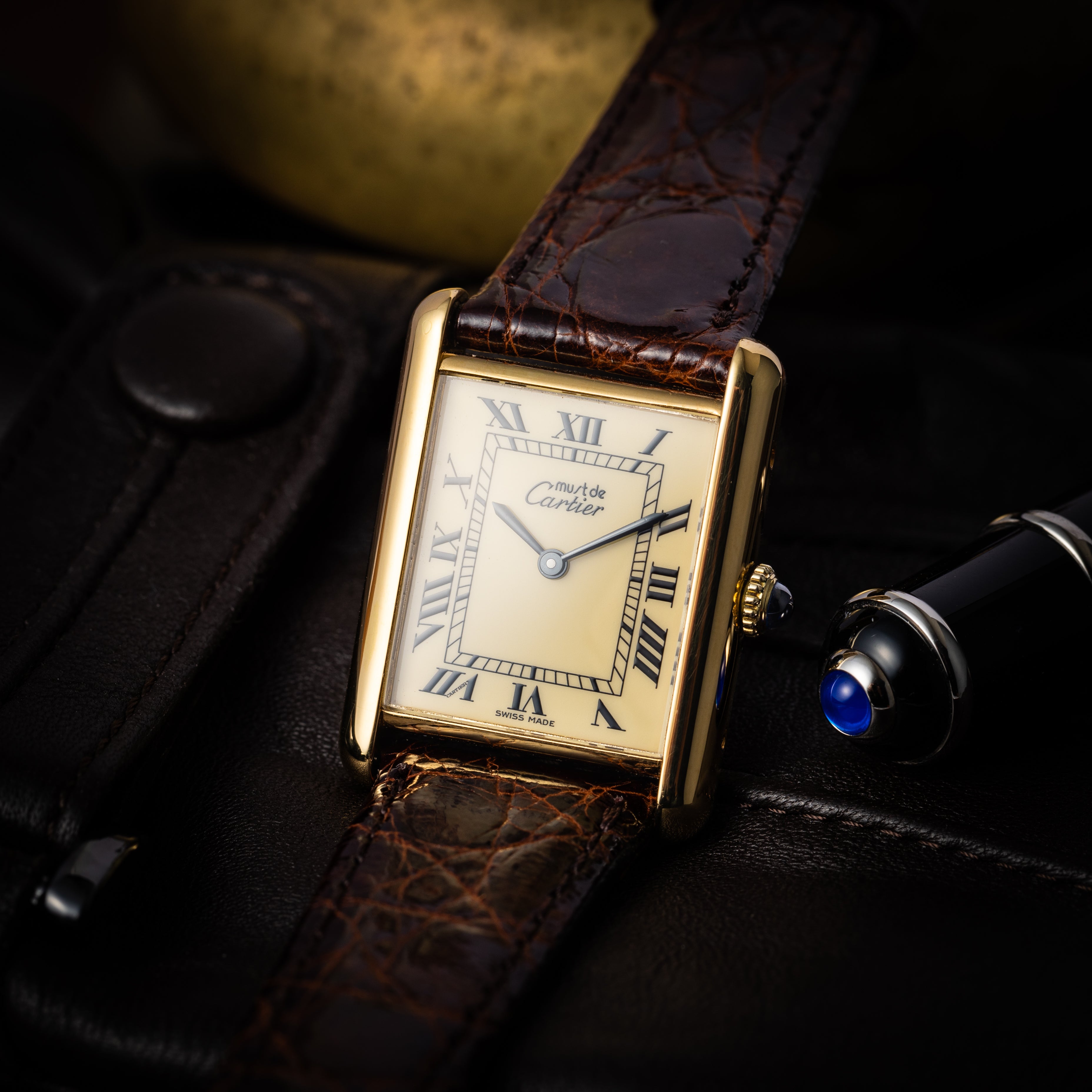 カルティエ マストタンク LMサイズ 1980年代製 アイボリーダイヤル