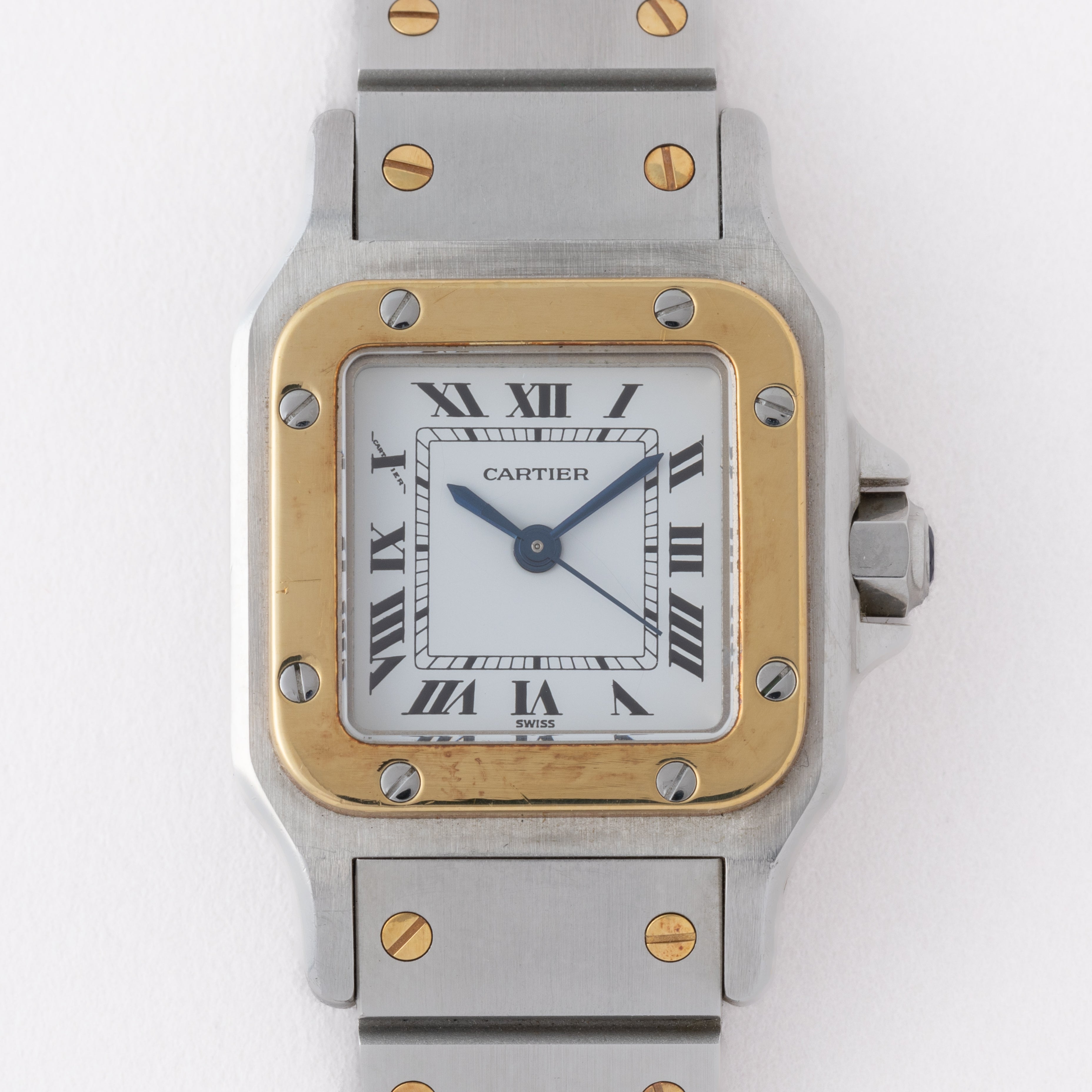 カルティエ サントス コンビ SMサイズ 1980年代 箱、ギャラ、クリーナーセット付き