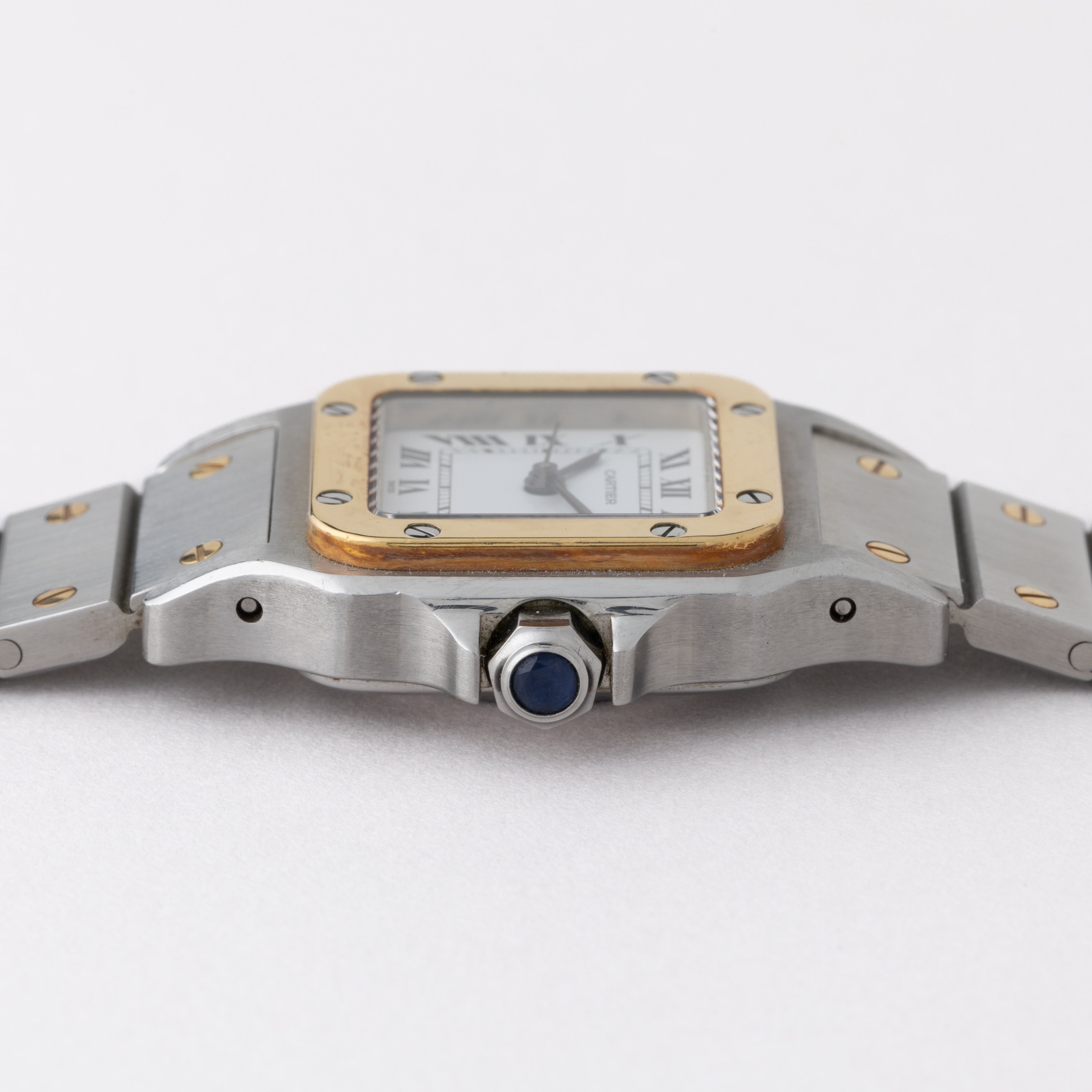 カルティエ サントス コンビ SMサイズ 1980年代 箱、ギャラ、クリーナーセット付き