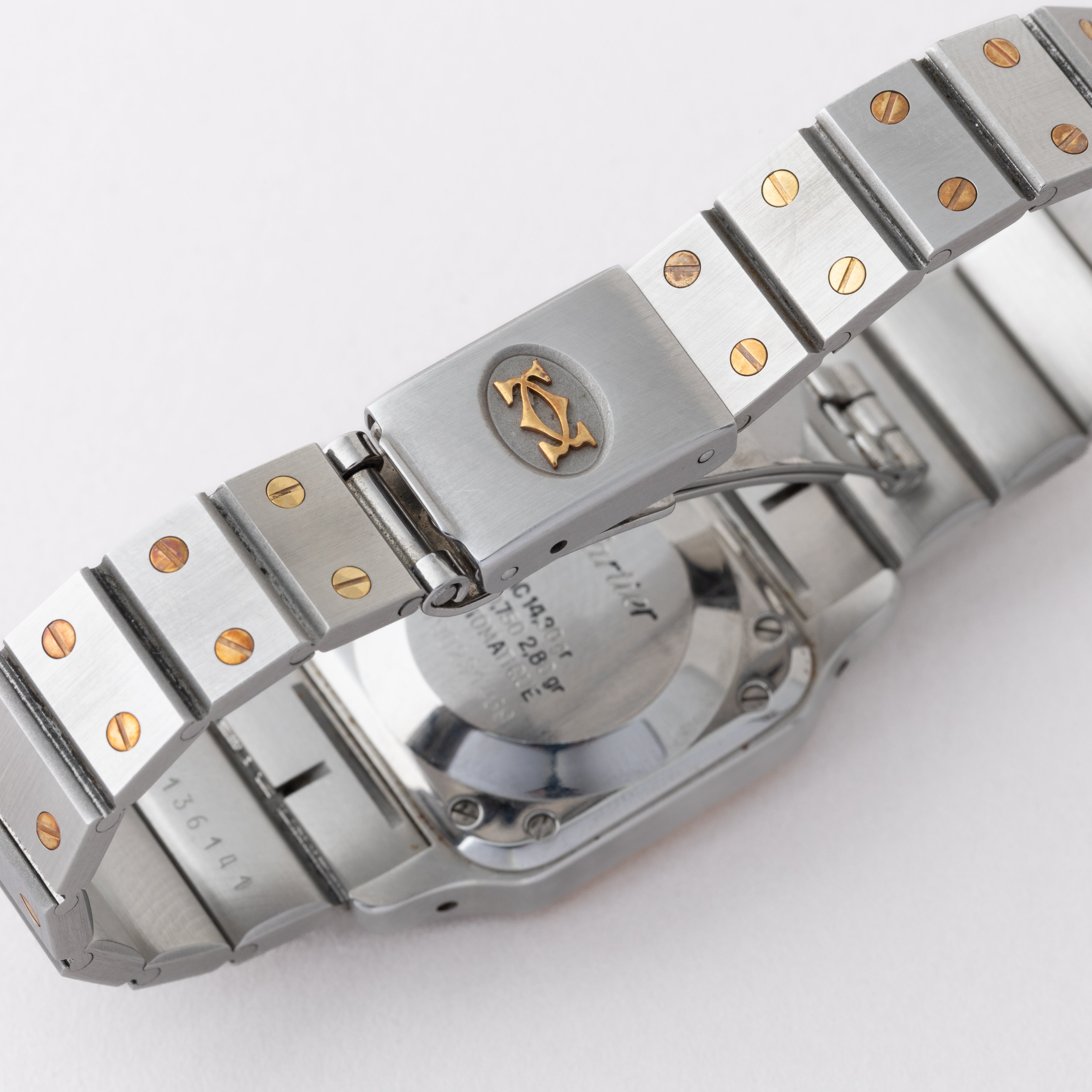 カルティエ サントス コンビ SMサイズ 1980年代 箱、ギャラ、クリーナーセット付き