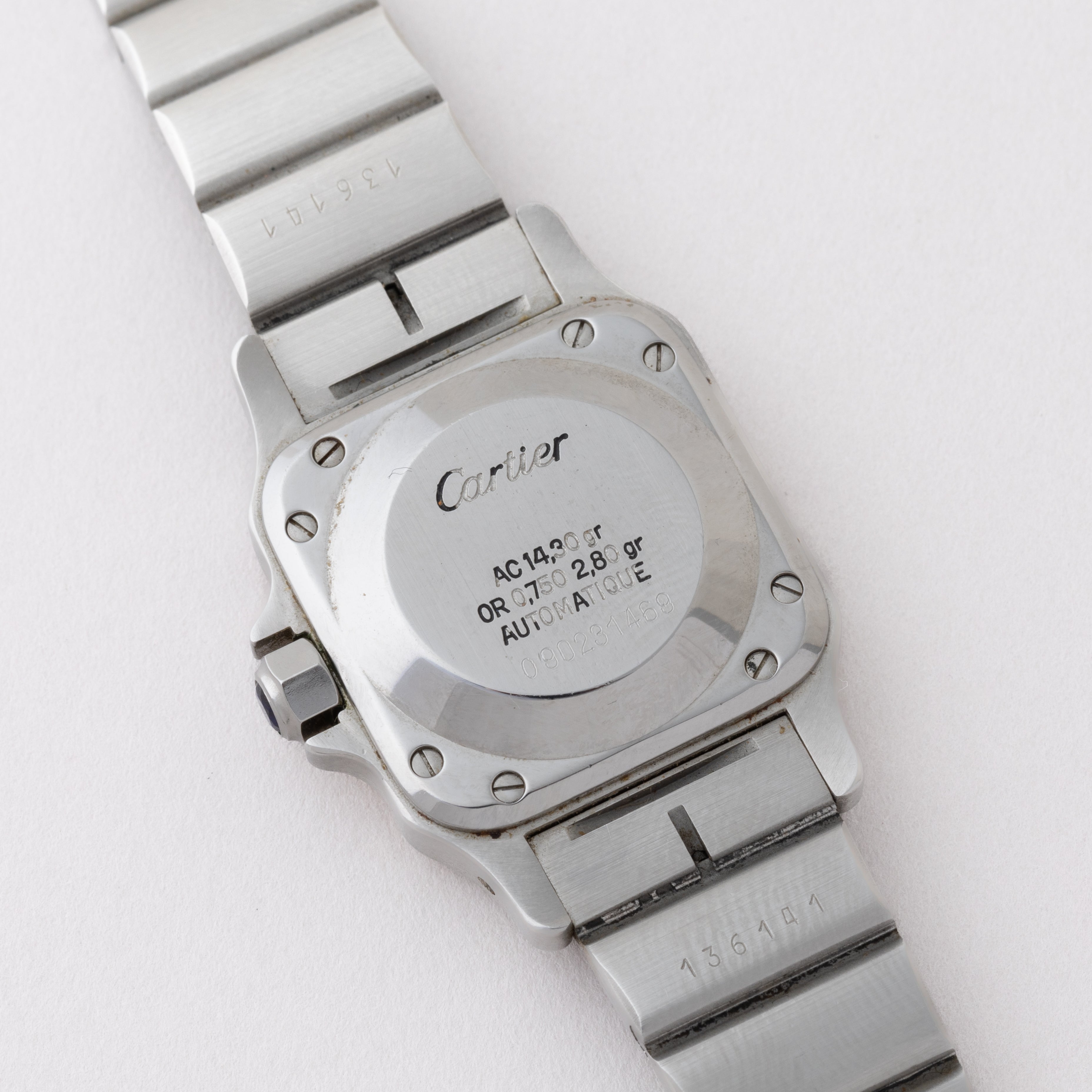 カルティエ サントス コンビ SMサイズ 1980年代 箱、ギャラ、クリーナーセット付き