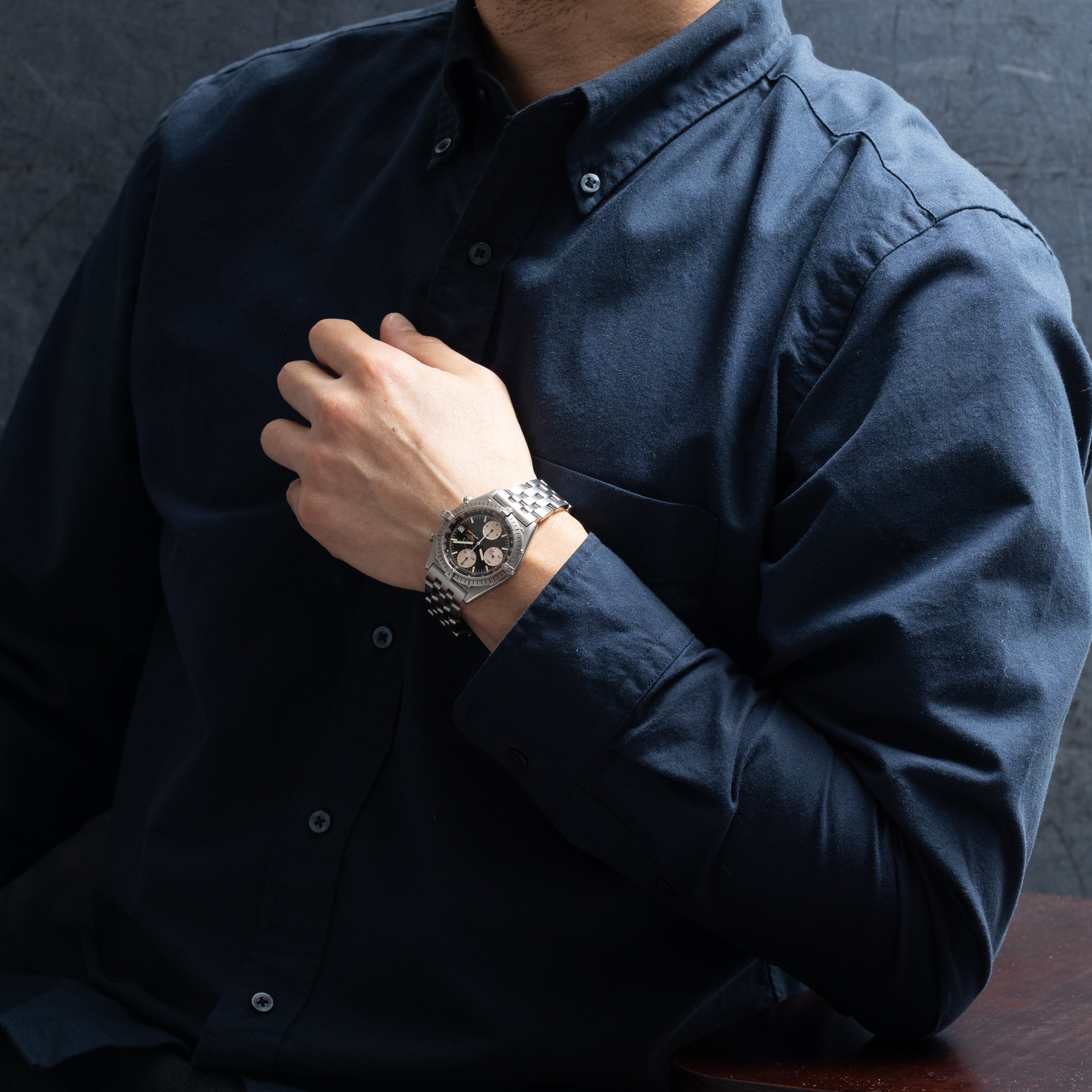 ブライトリング クロノマット 1990年代製 ブラックダイヤル Ref.81950A 純正ブレス