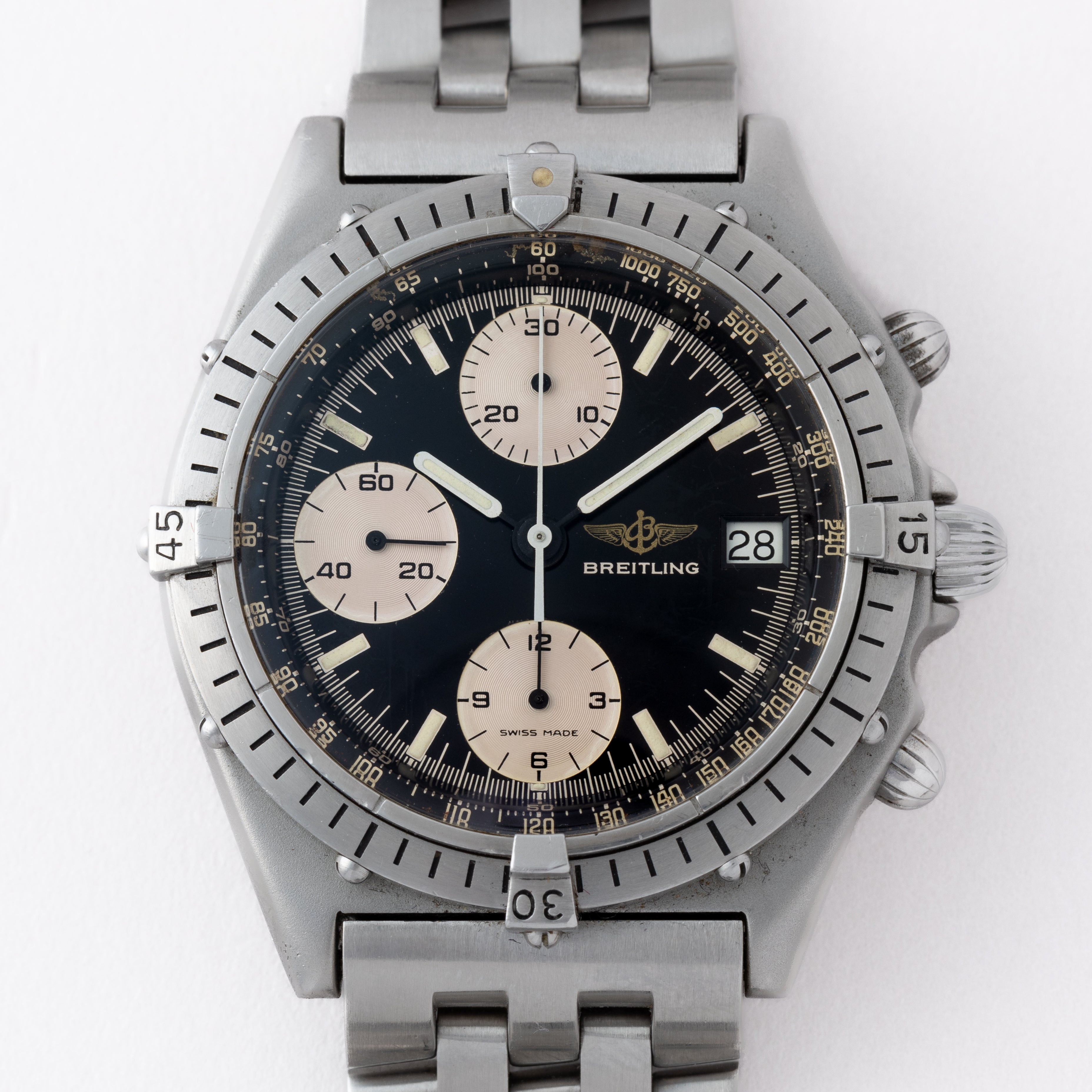 ブライトリング クロノマット 1990年代製 ブラックダイヤル Ref.81950A 純正ブレス
