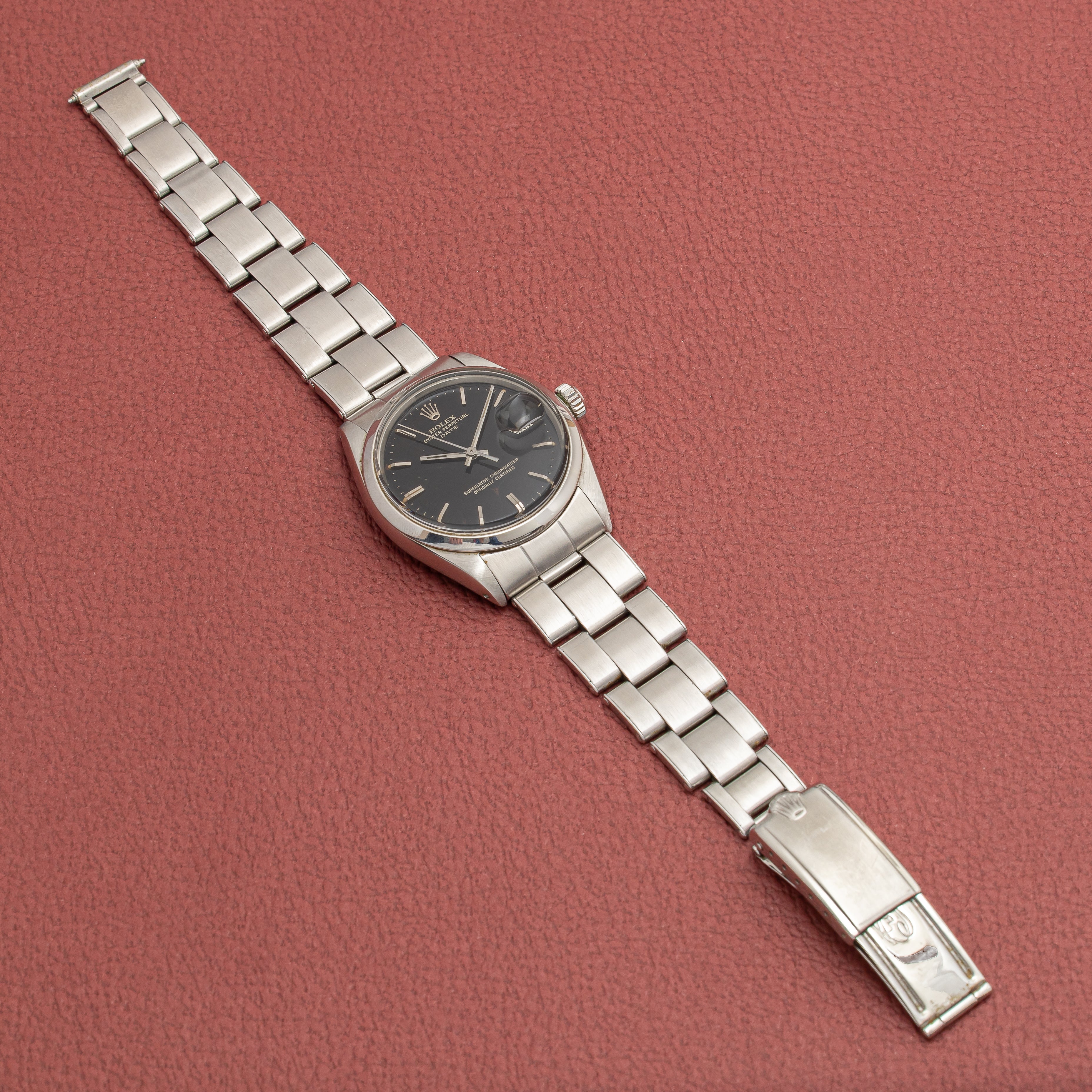 ロレックス オイスターパーペチュアルデイト 1969年製 Ref.1500 ブラックギルトダイヤル