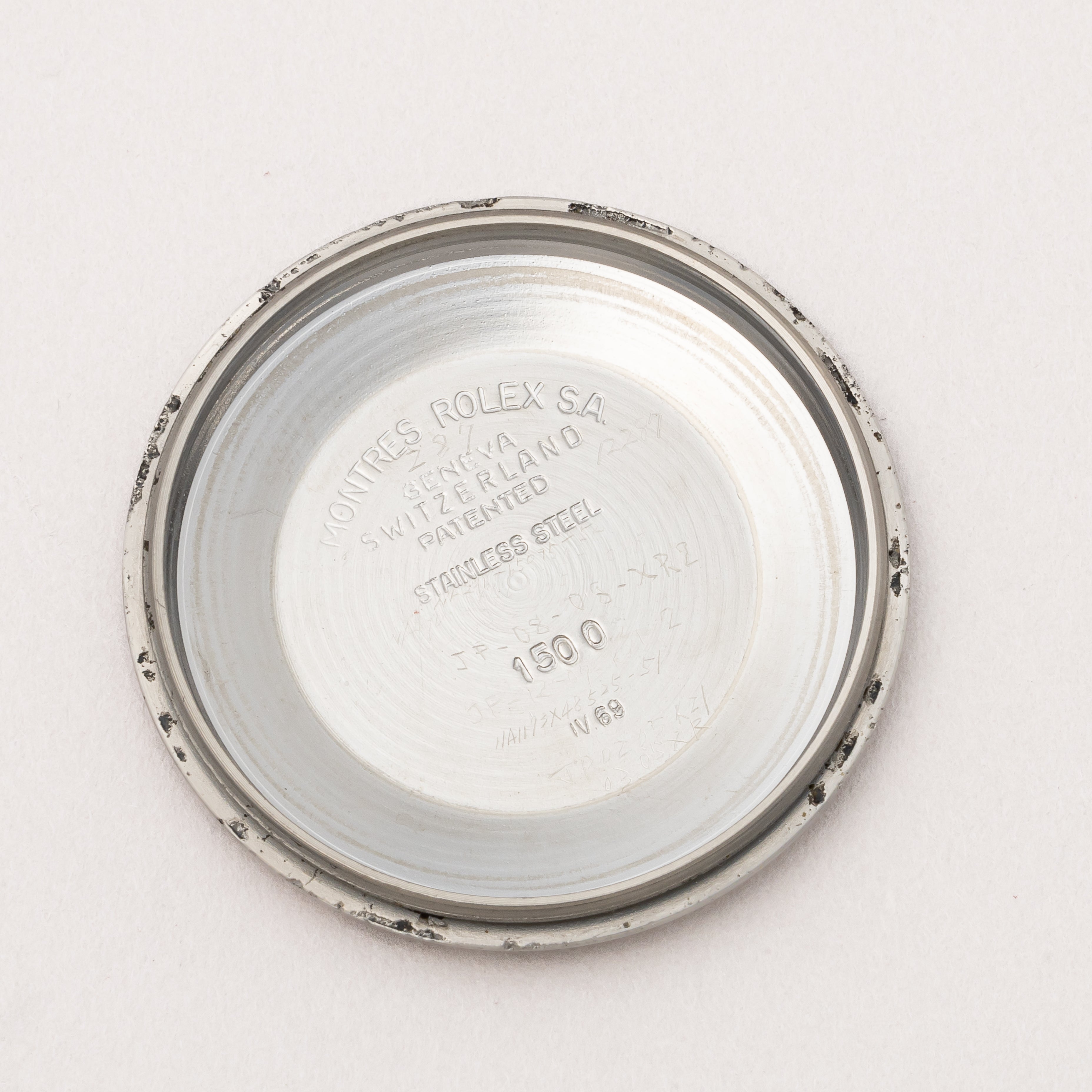 ロレックス オイスターパーペチュアルデイト 1969年製 Ref.1500 ブラックギルトダイヤル