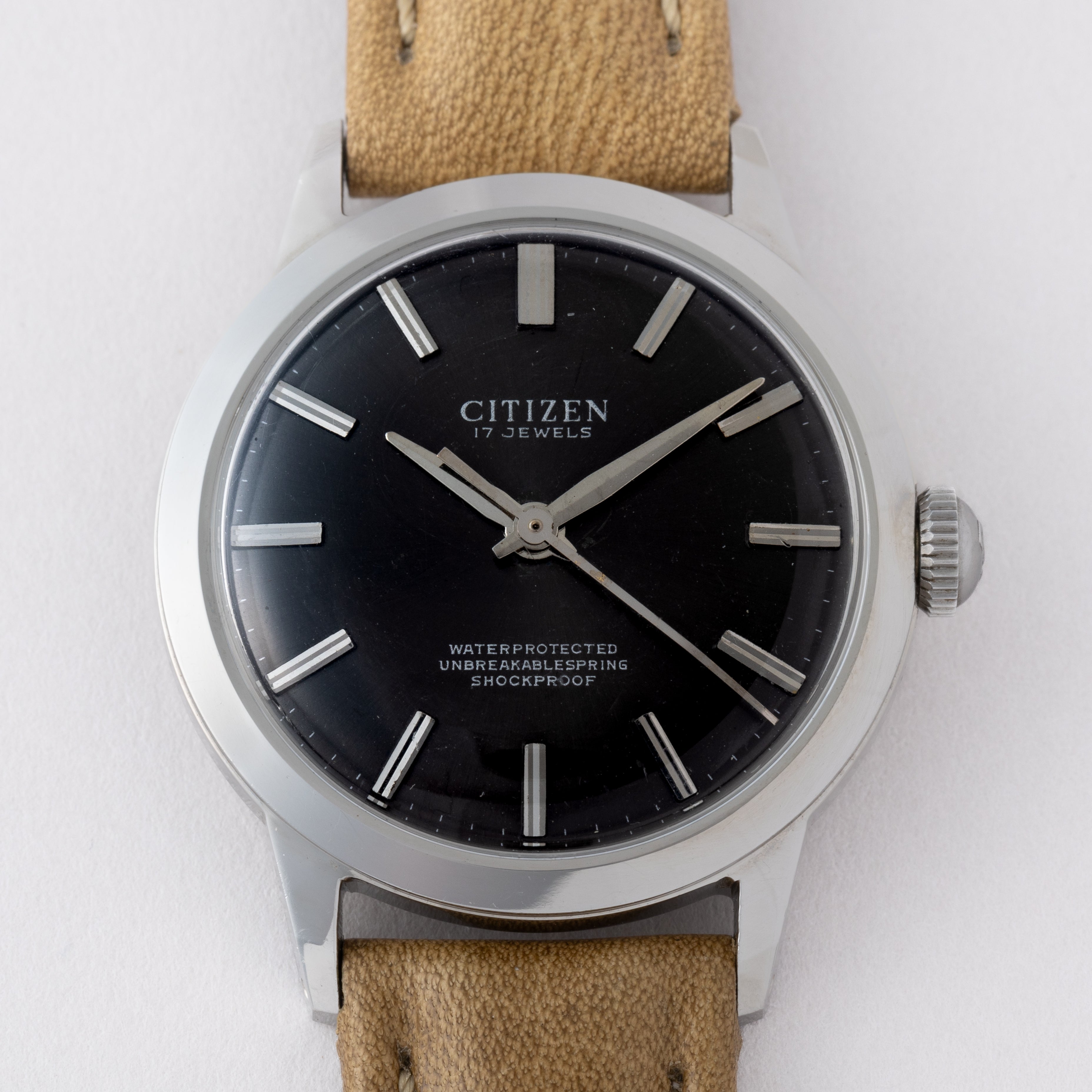 シチズン ホーマー 輸出用ラウンドケース 1969年製 ブラックダイヤル Ref.4-020189TA