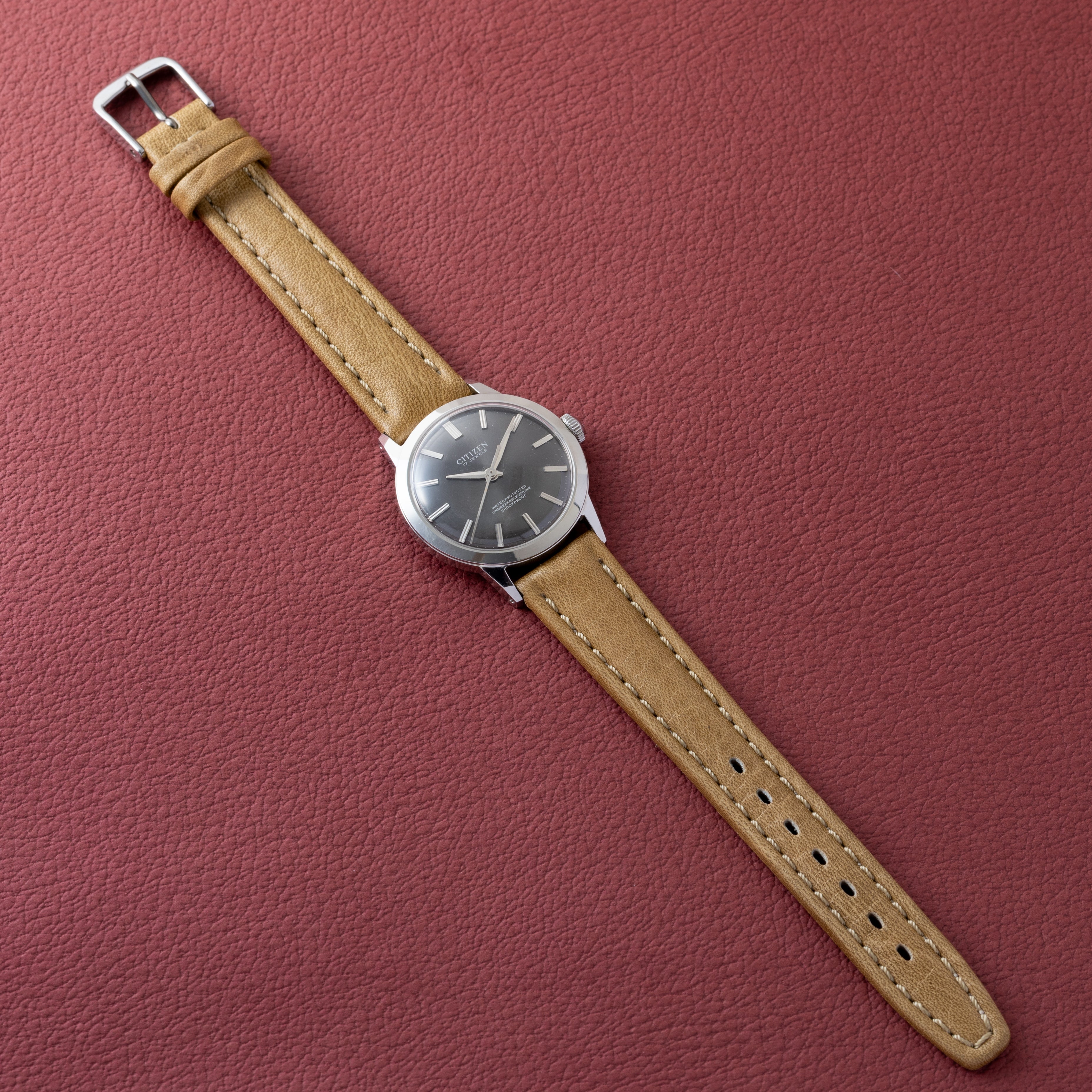 シチズン ホーマー 輸出用ラウンドケース 1969年製 ブラックダイヤル Ref.4-020189TA