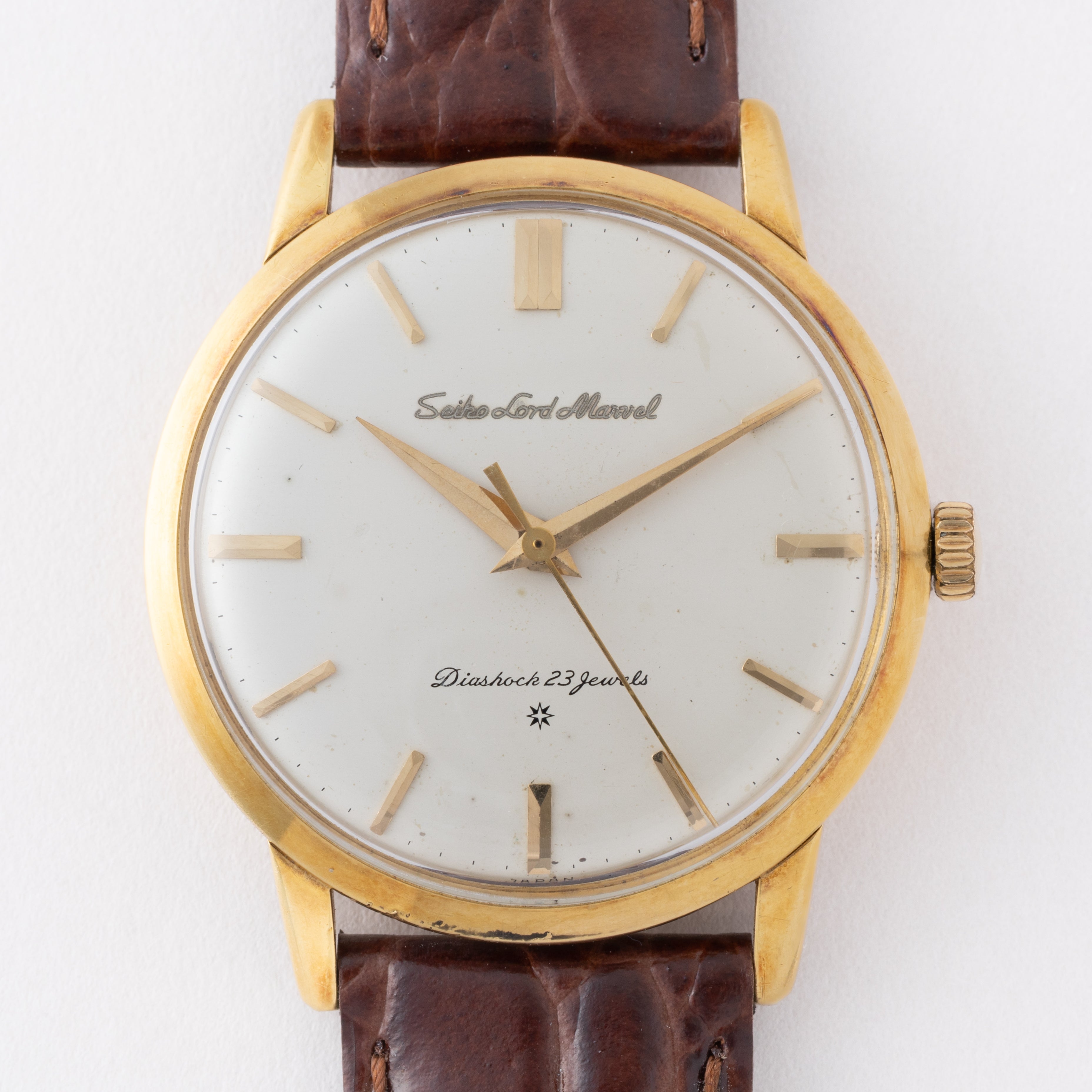 セイコー ロードマーベル1961年製 彫文字盤 18金無垢製 Ref.J14050