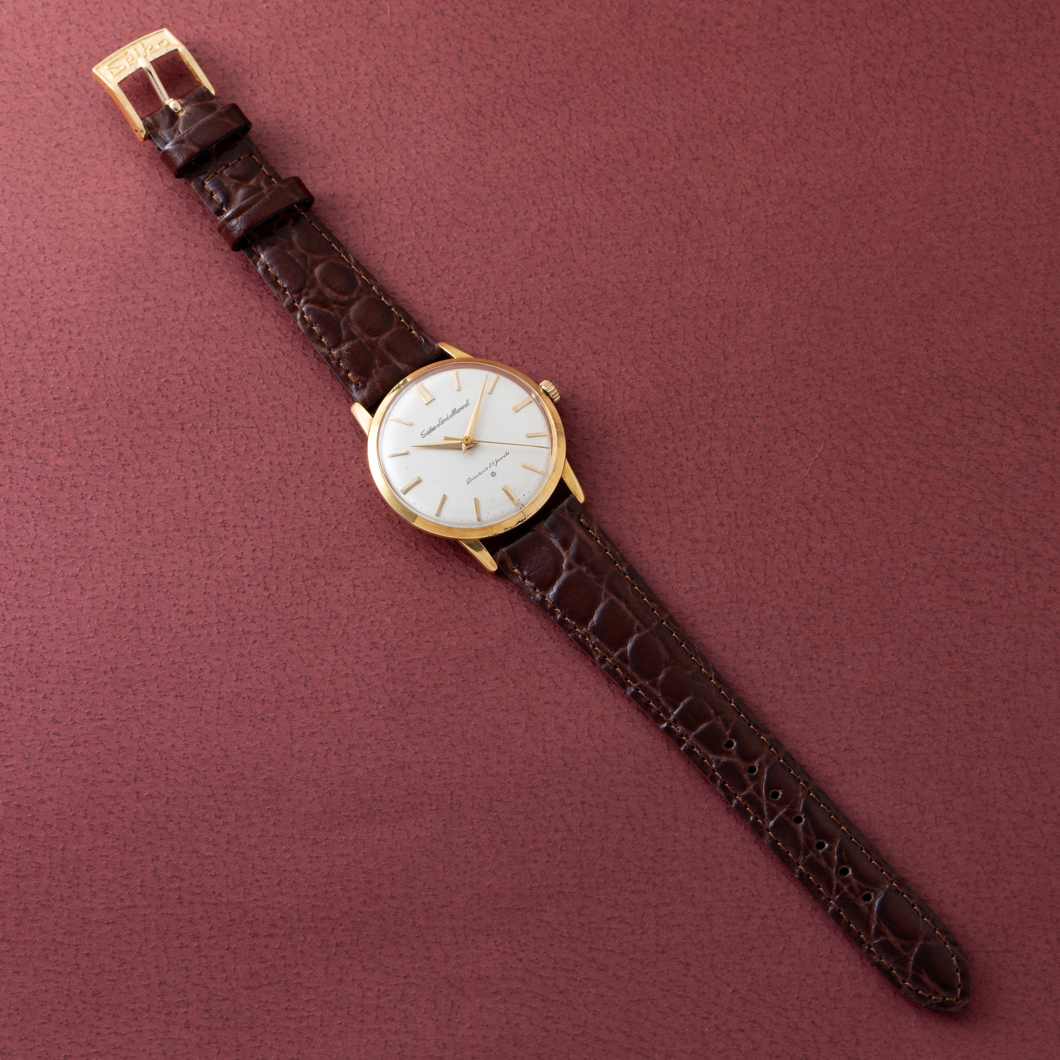 セイコー ロードマーベル1961年製 彫文字盤 18金無垢製 Ref.J14050