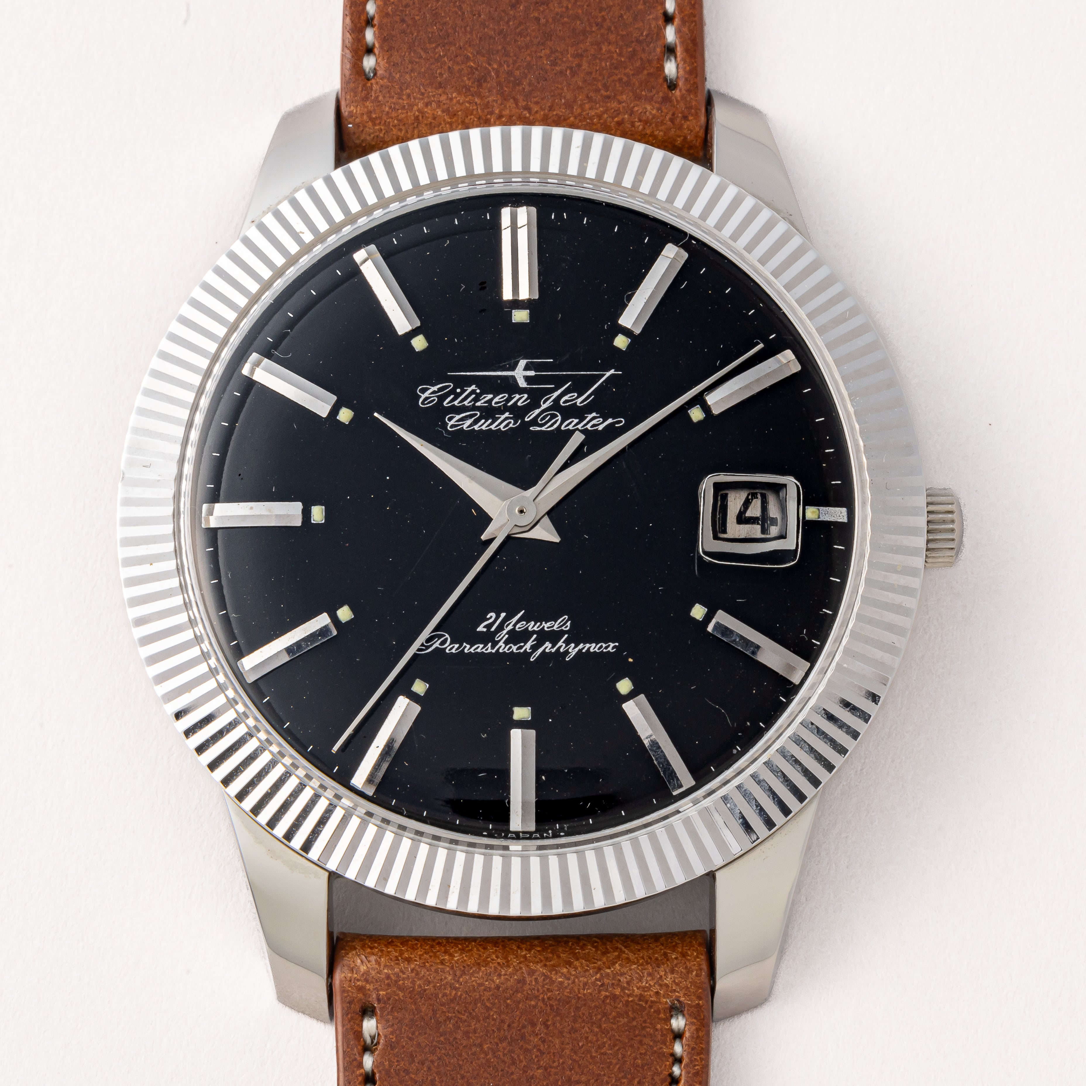 シチズン ジェット オートデーター ビッグケース ブラックダイヤル 1963年製 未使用品 箱付き