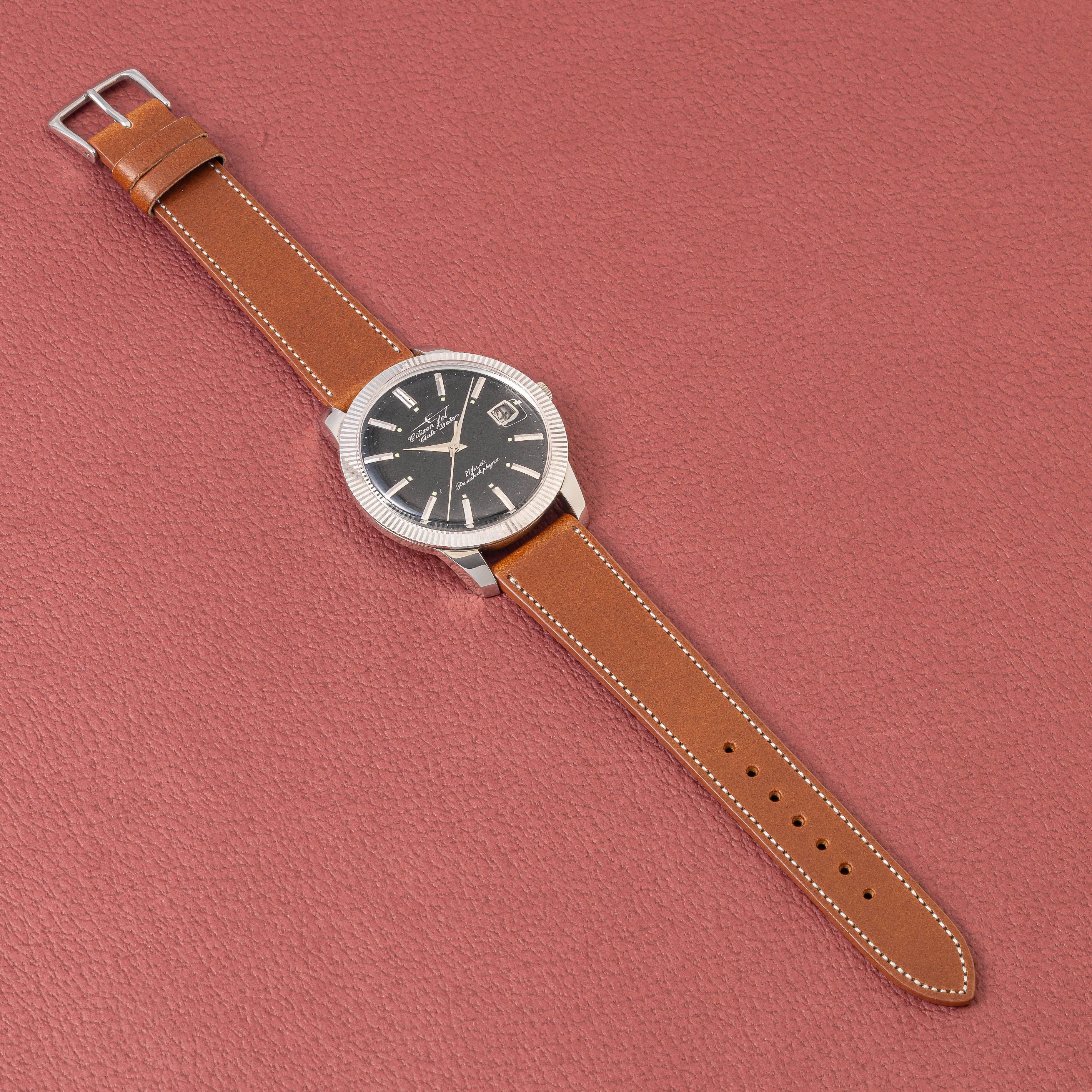 シチズン ジェット オートデーター ビッグケース ブラックダイヤル 1963年製 未使用品 箱付き