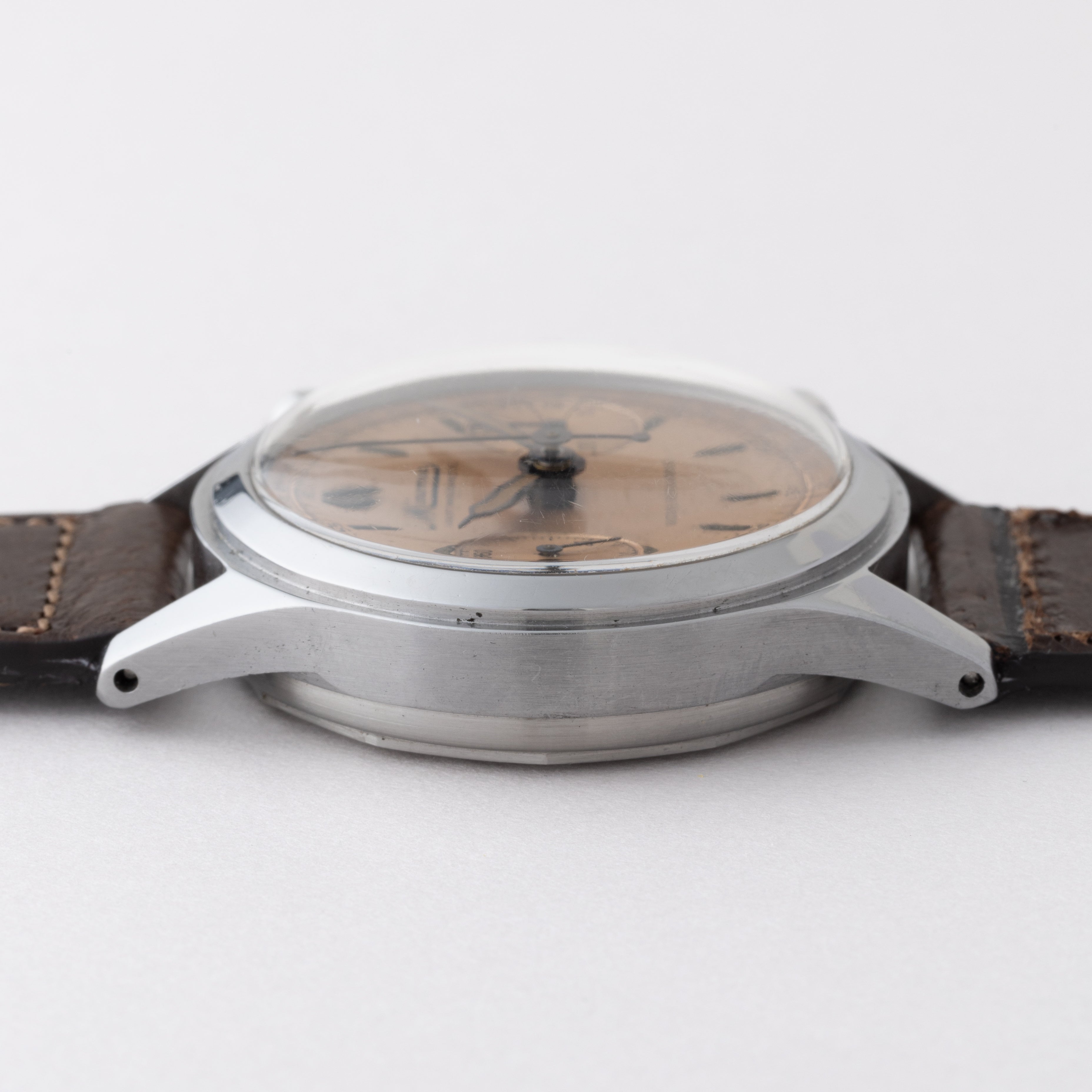 ミネルバ 2レジスタークロノグラフ Cal.20CH サーモンピンクダイヤル 1950年代製