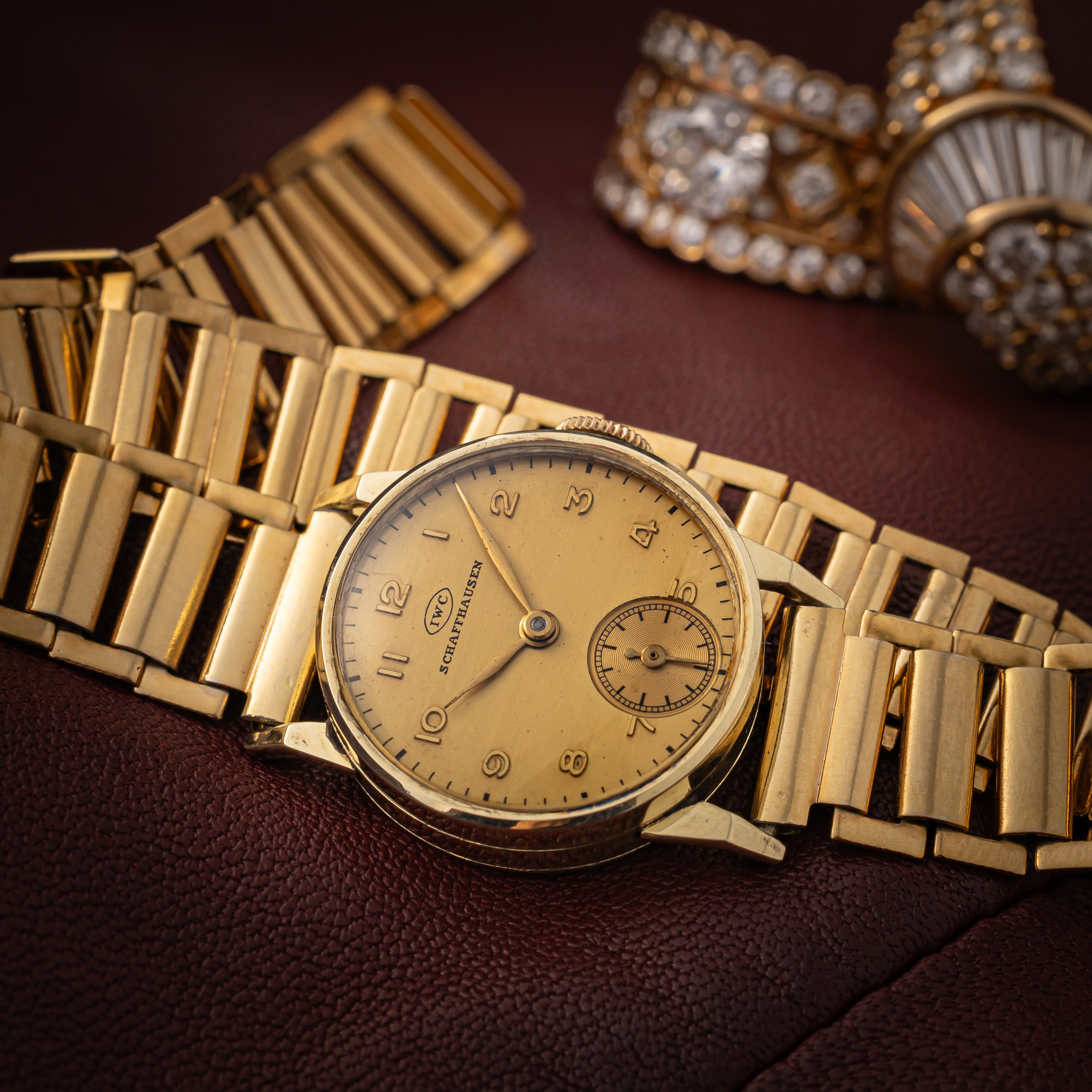 IWC 14金無垢 ラウンドケース 手巻き 1939年製 cal.94 スモールセコンド