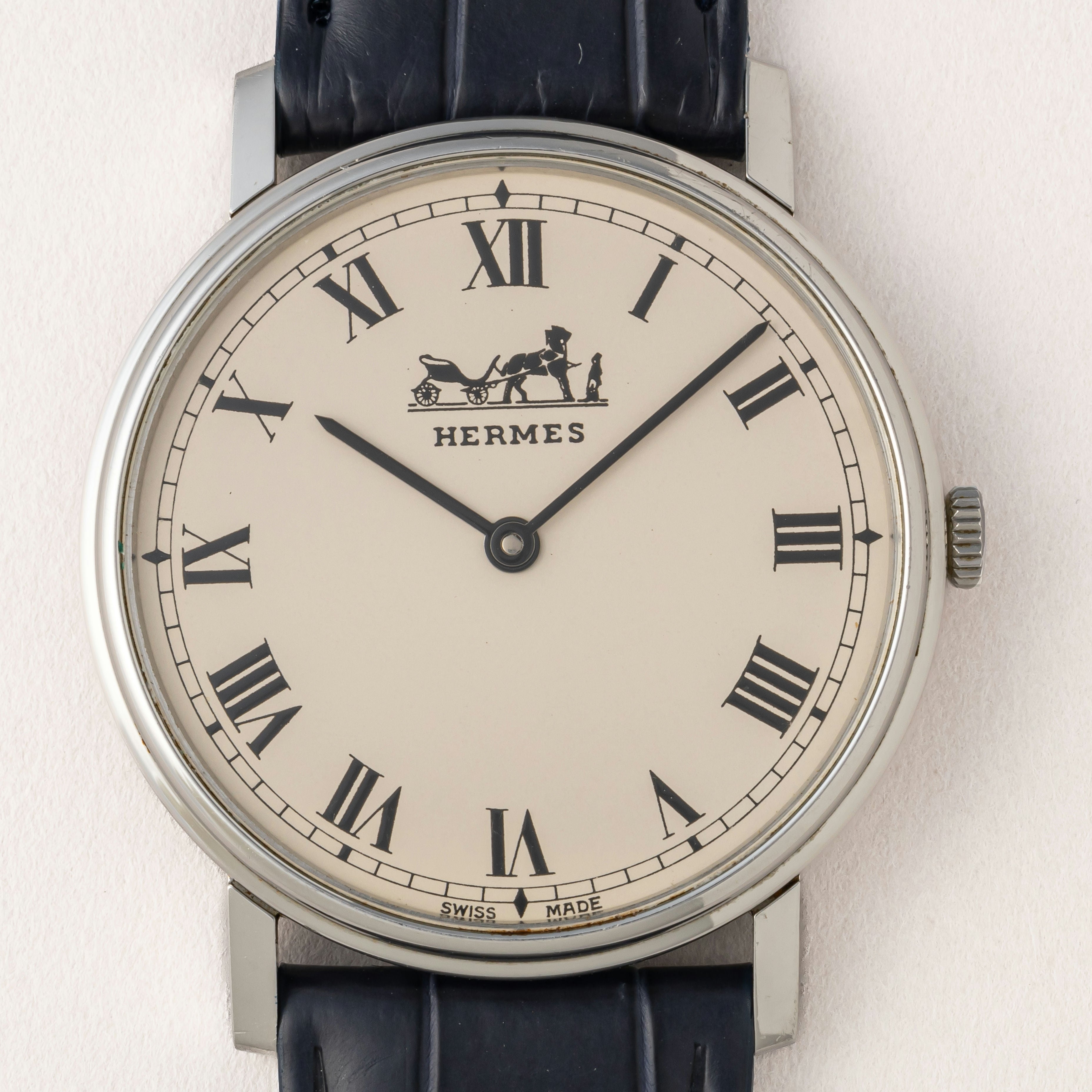 エルメス ラウンドケース ローマンダイヤル 手巻き 1990年代