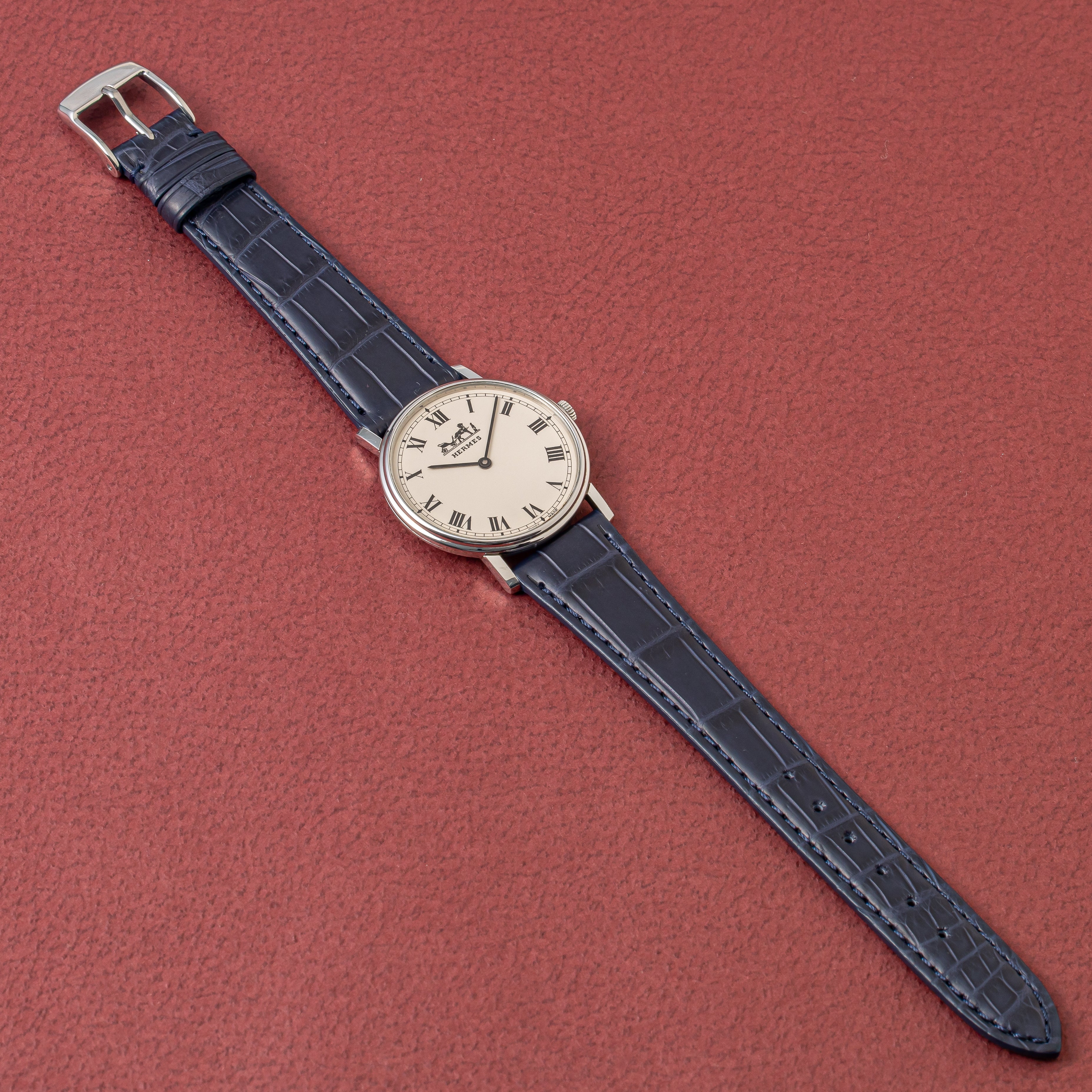 エルメス ラウンドケース ローマンダイヤル 手巻き 1990年代