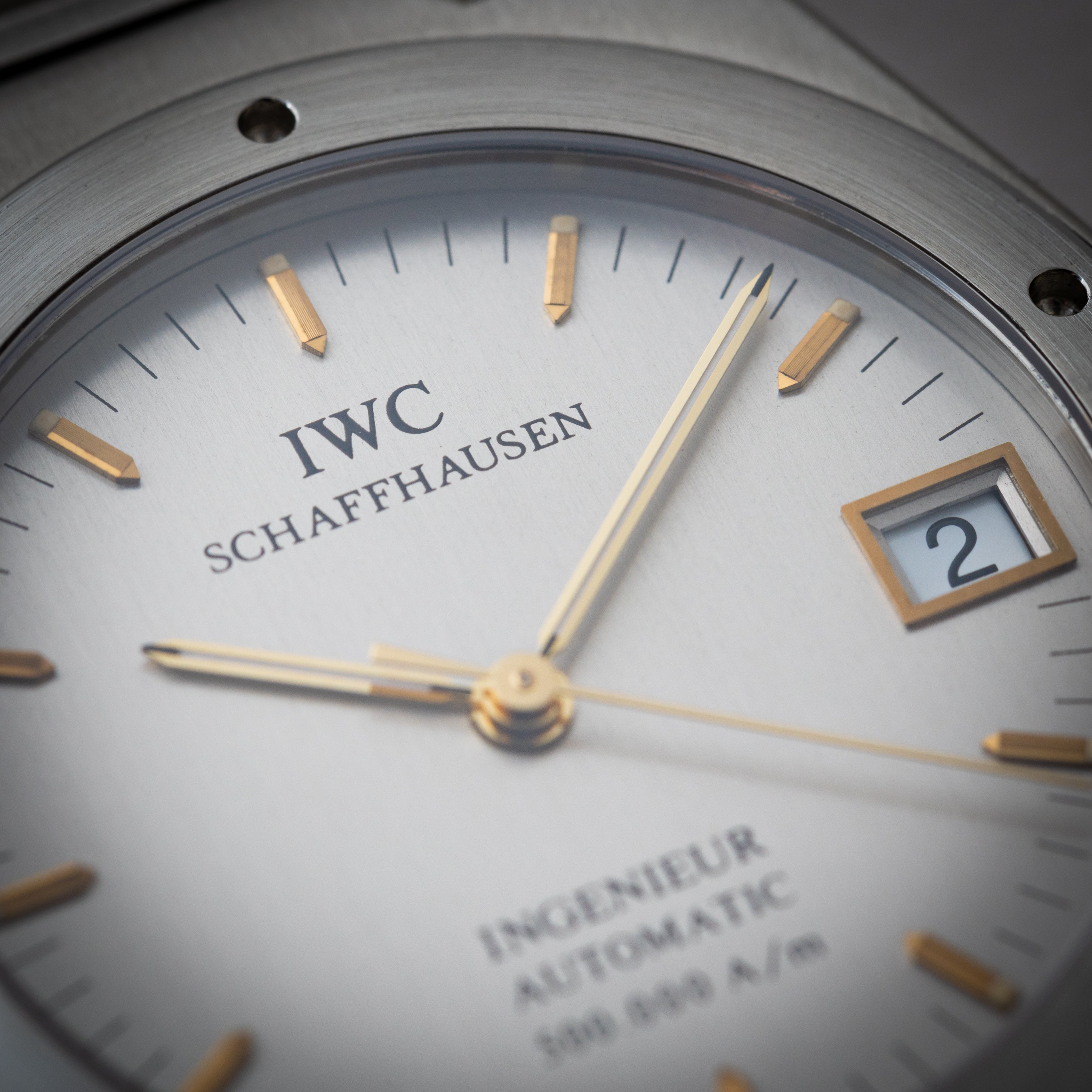 IWC インヂュニア Ref.3508 グレーダイヤル 1990年代 Cal.37590 修理保証書、ギャラ付き