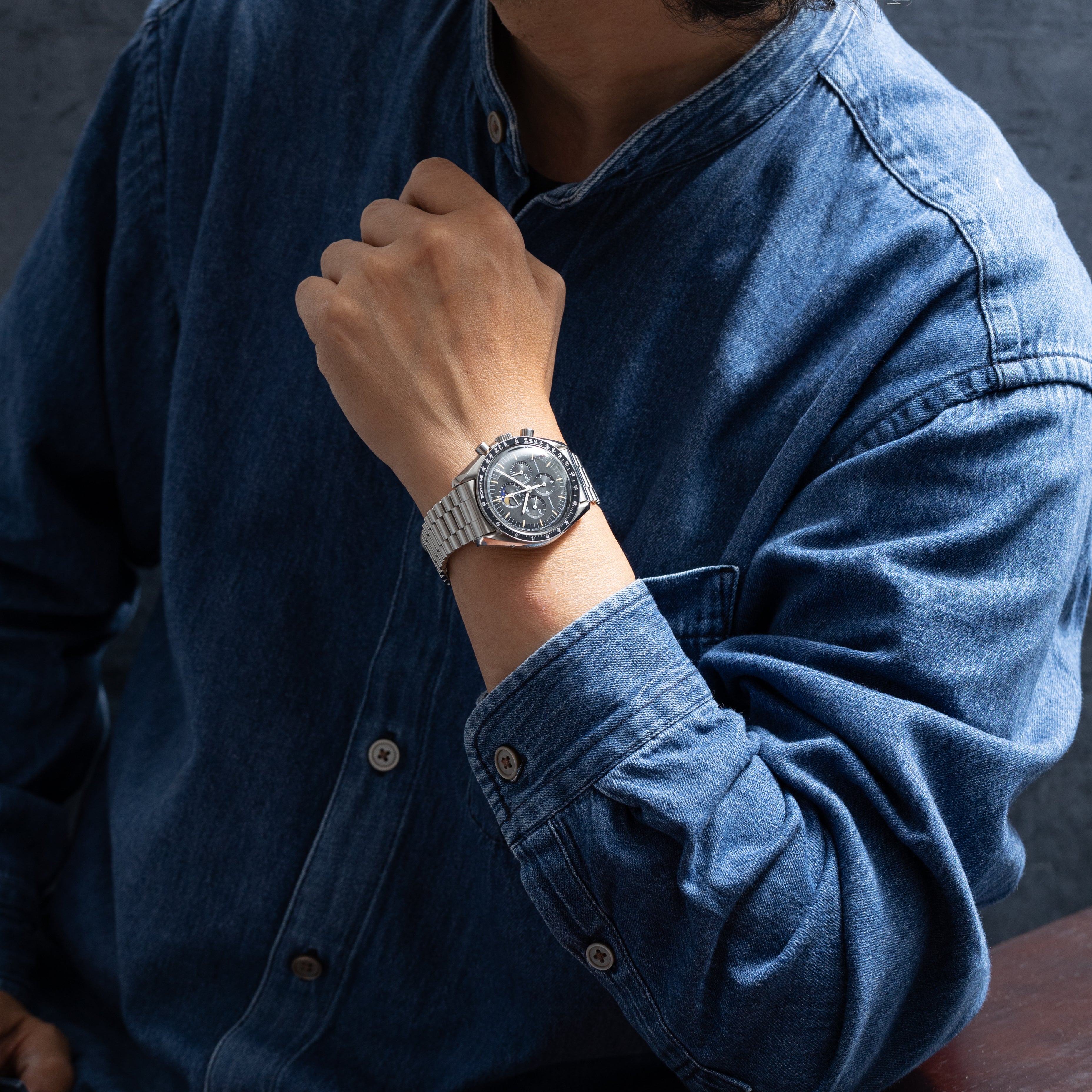 オメガ スピードマスター プロフェッショナル 1985年製 ムーンフェイズ Ref.345.0809 箱、ギャラ付き