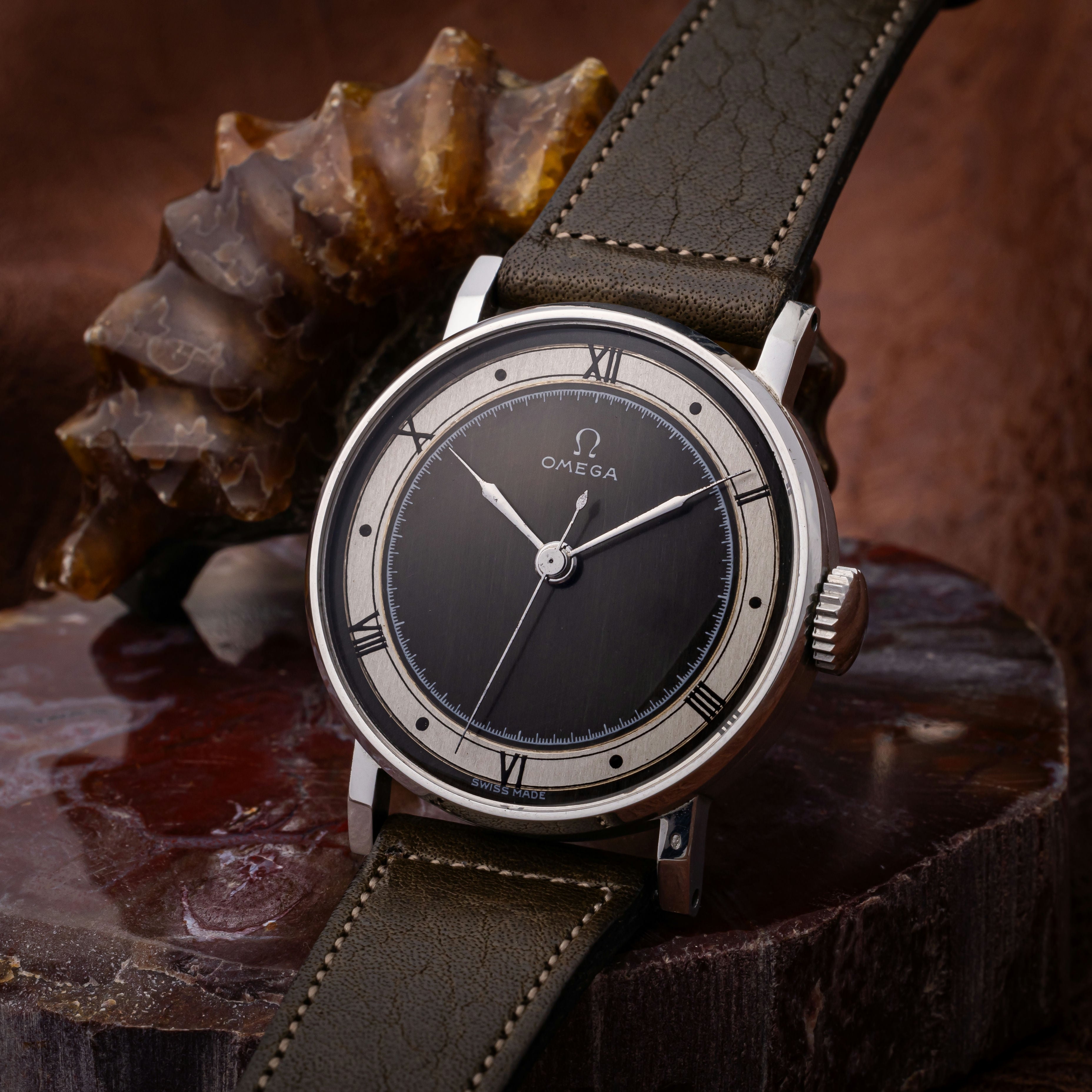 オメガ 30mmキャリバー ステンレスケース 1940年代製 Ref.2242/1 Cal.30SC T1 手巻き