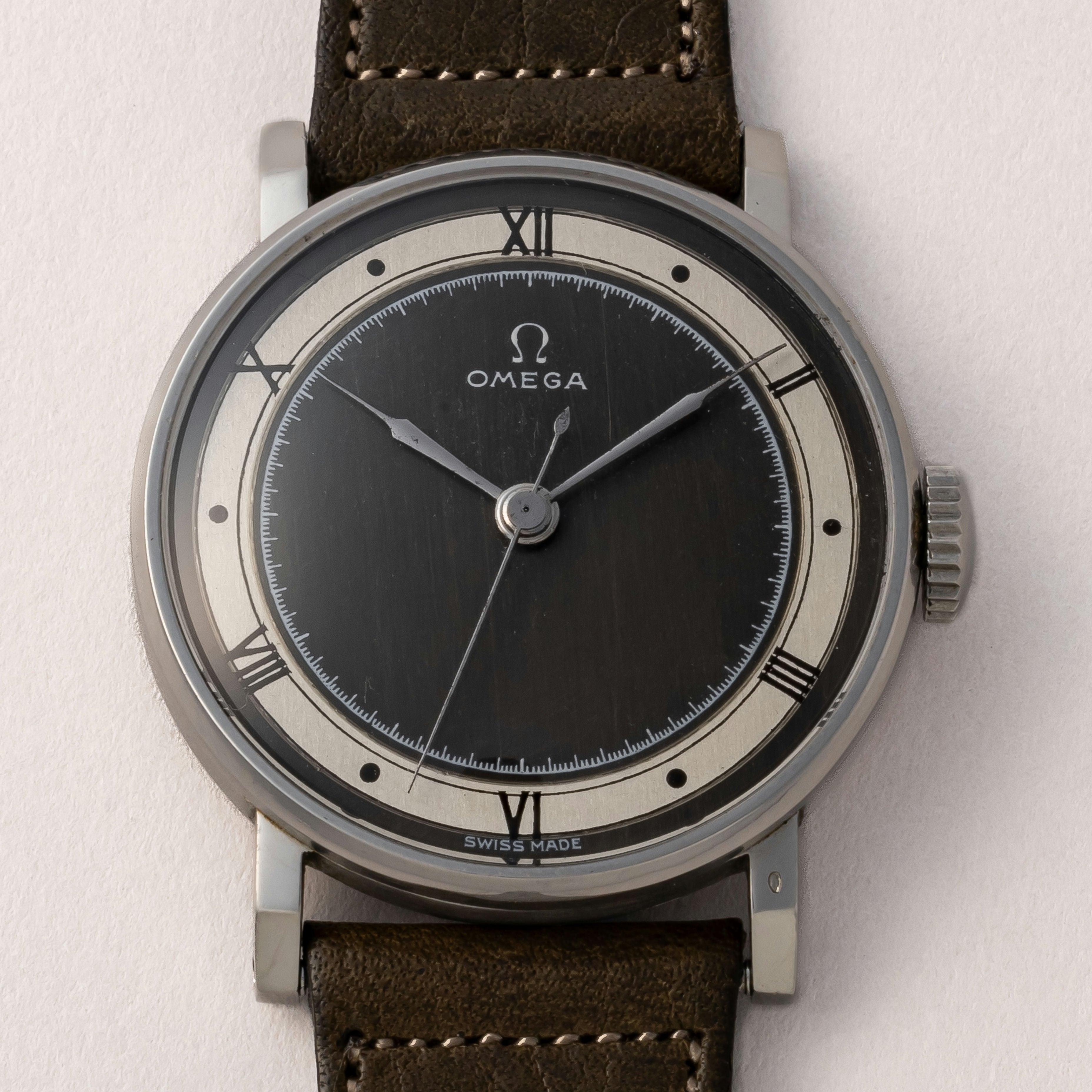 オメガ 30mmキャリバー ステンレスケース 1940年代製 Ref.2242/1 Cal.30SC T1 手巻き