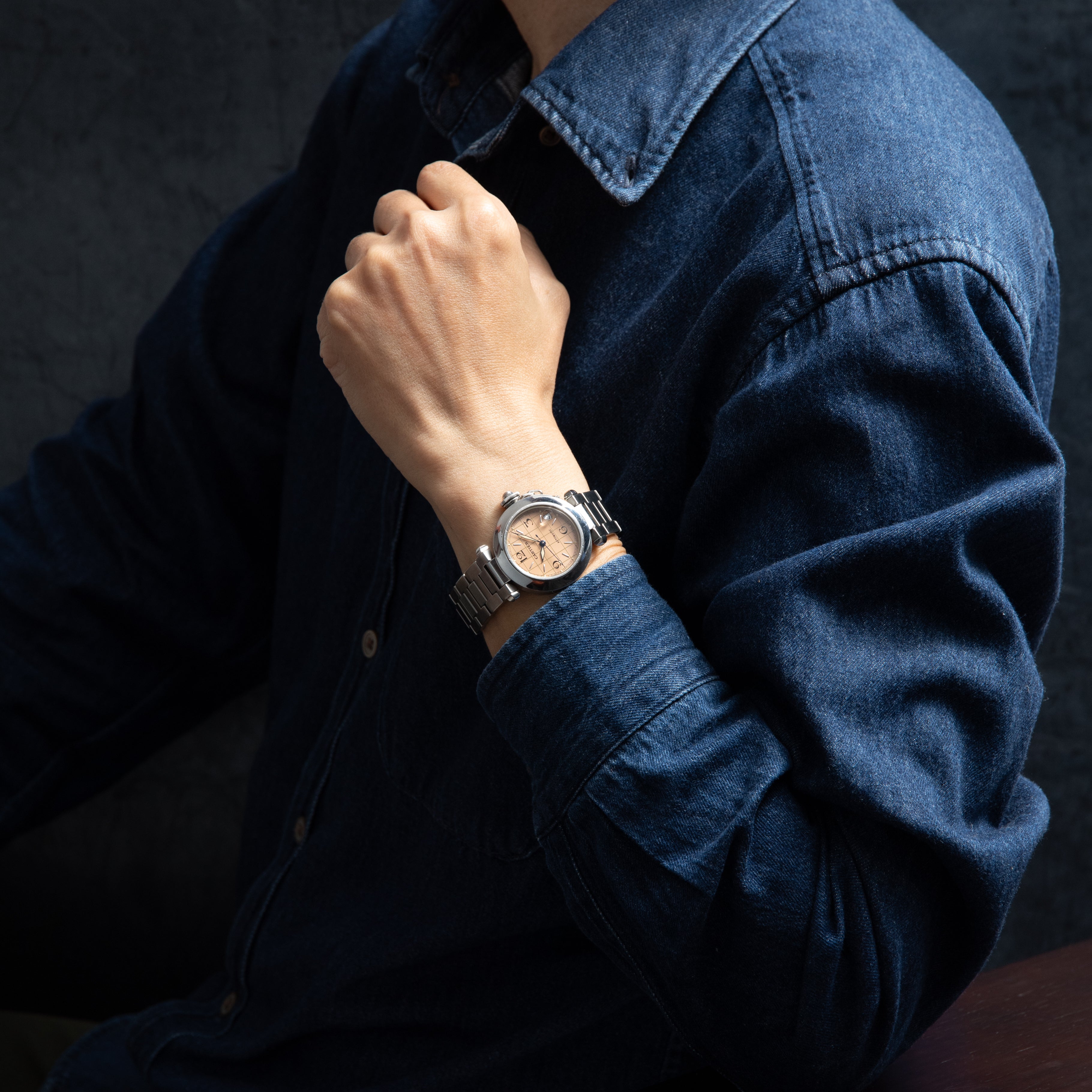 カルティエ パシャC ピンクダイヤル 箱、タグ付き 1990年代製