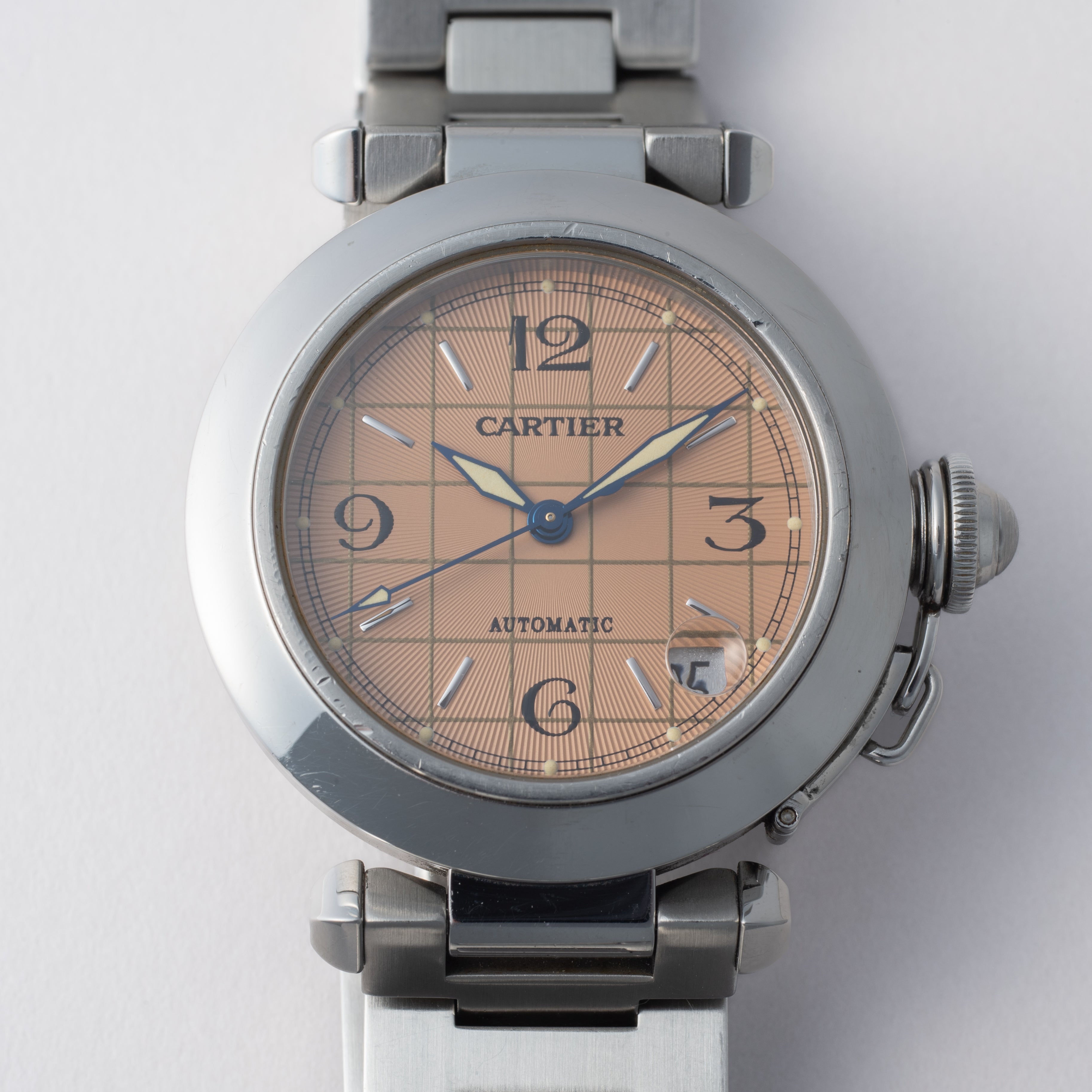 カルティエ パシャC ピンクダイヤル 箱、タグ付き 1990年代製