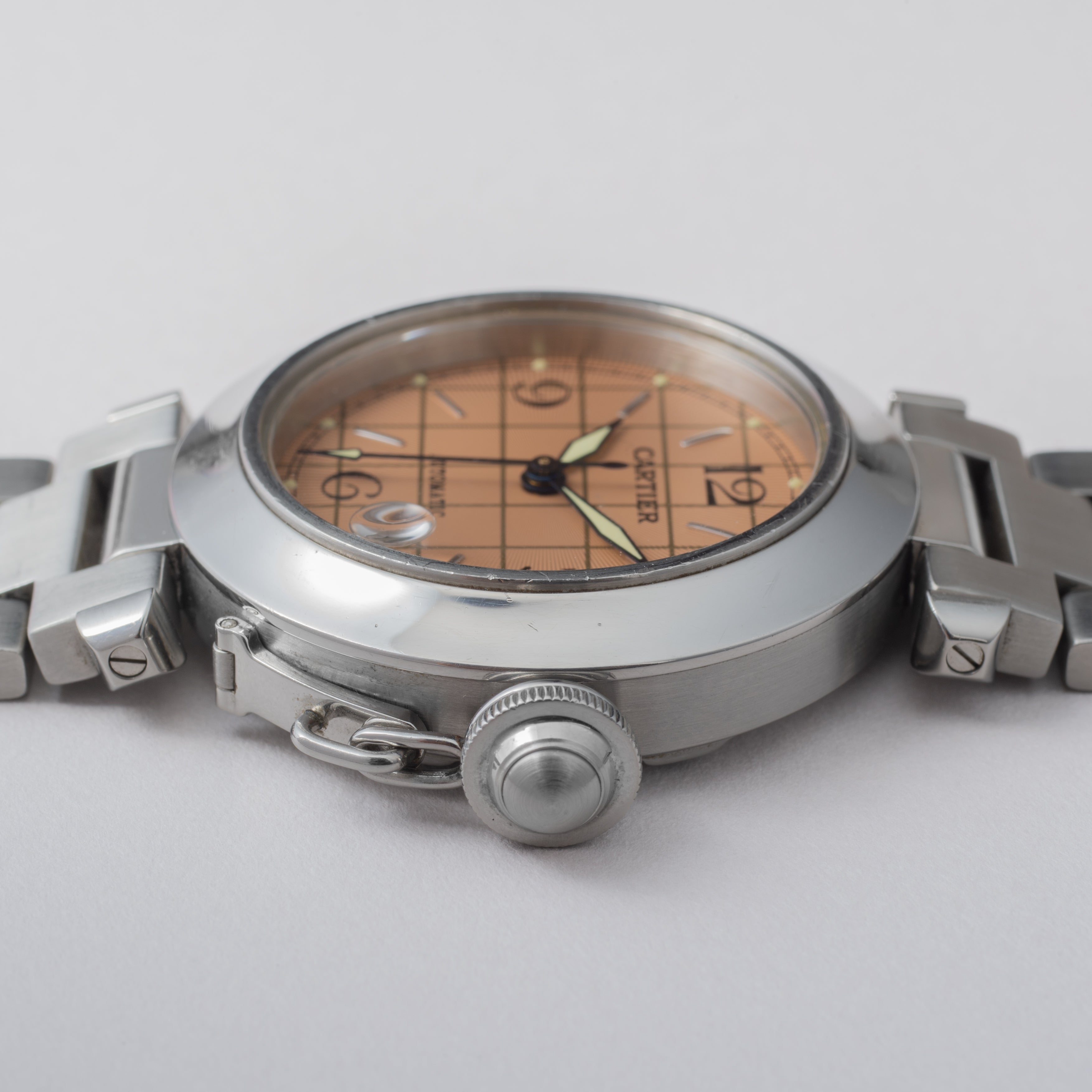 カルティエ パシャC ピンクダイヤル 箱、タグ付き 1990年代製