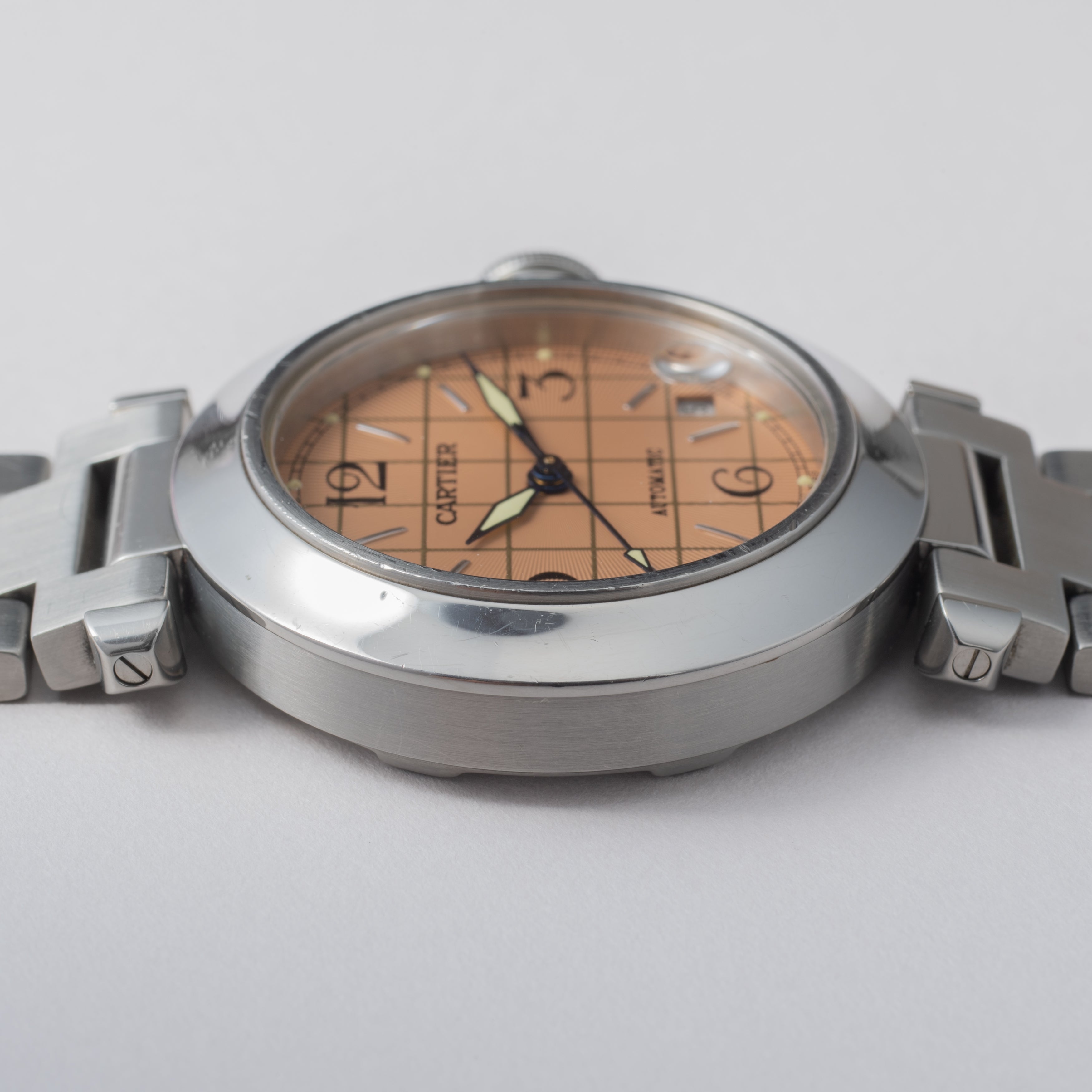 カルティエ パシャC ピンクダイヤル 箱、タグ付き 1990年代製