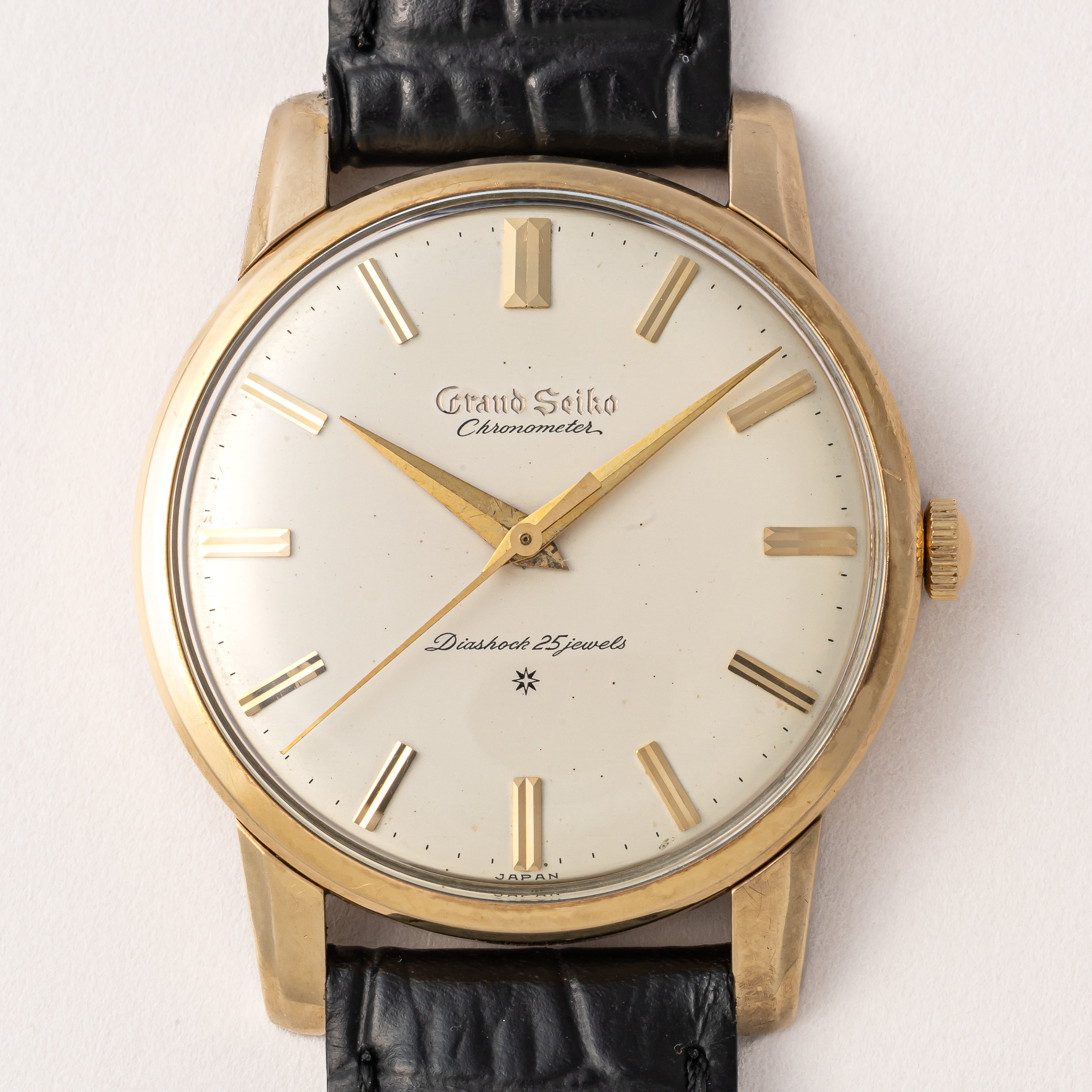 セイコー グランドセイコーファースト 1960年製/昭和35年製 彫文字盤 Ref.J14070GS 純正革ベルト付き