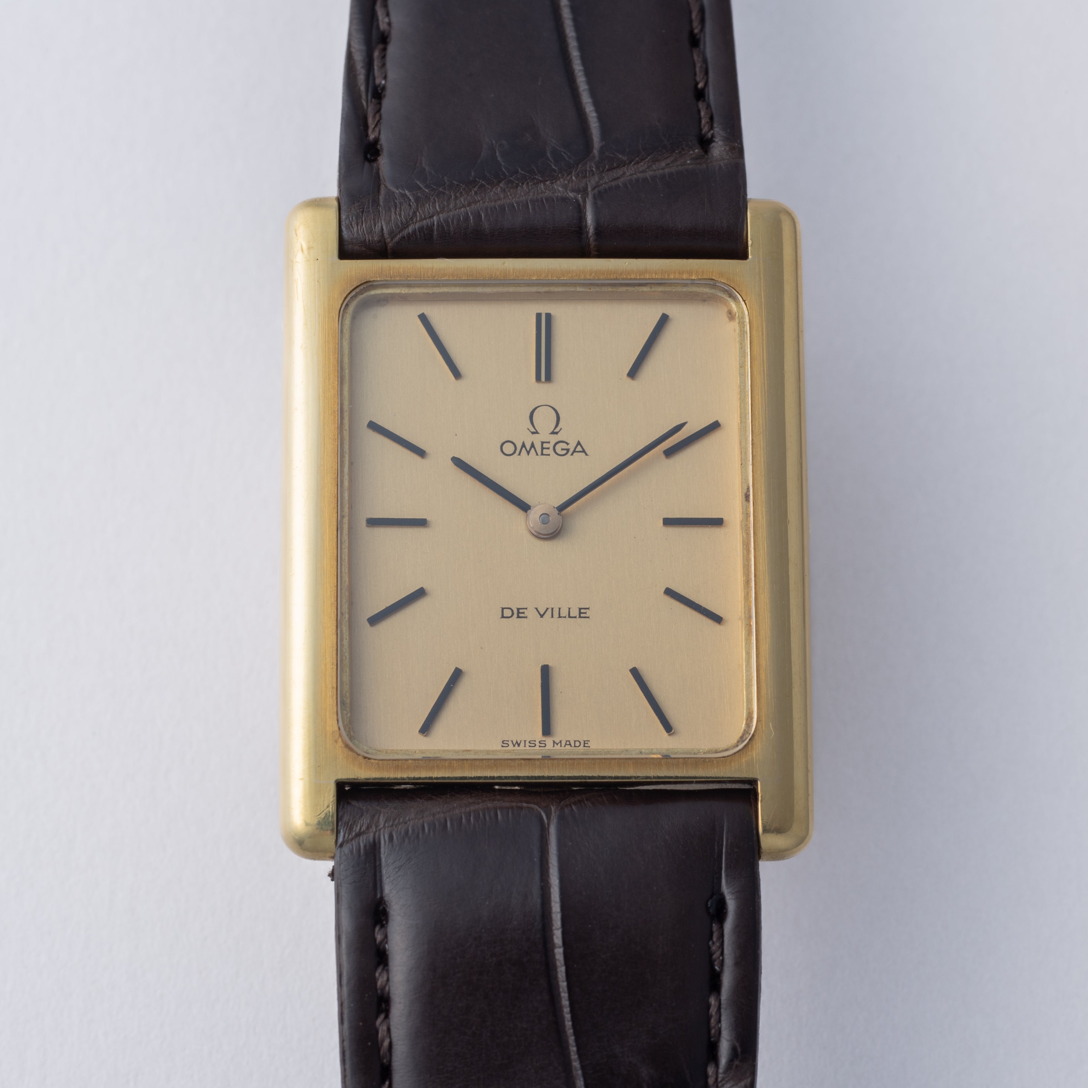 オメガ デ・ヴィル レクタンギュラー 18金無垢ケース 1973年製 タンクウォッチ