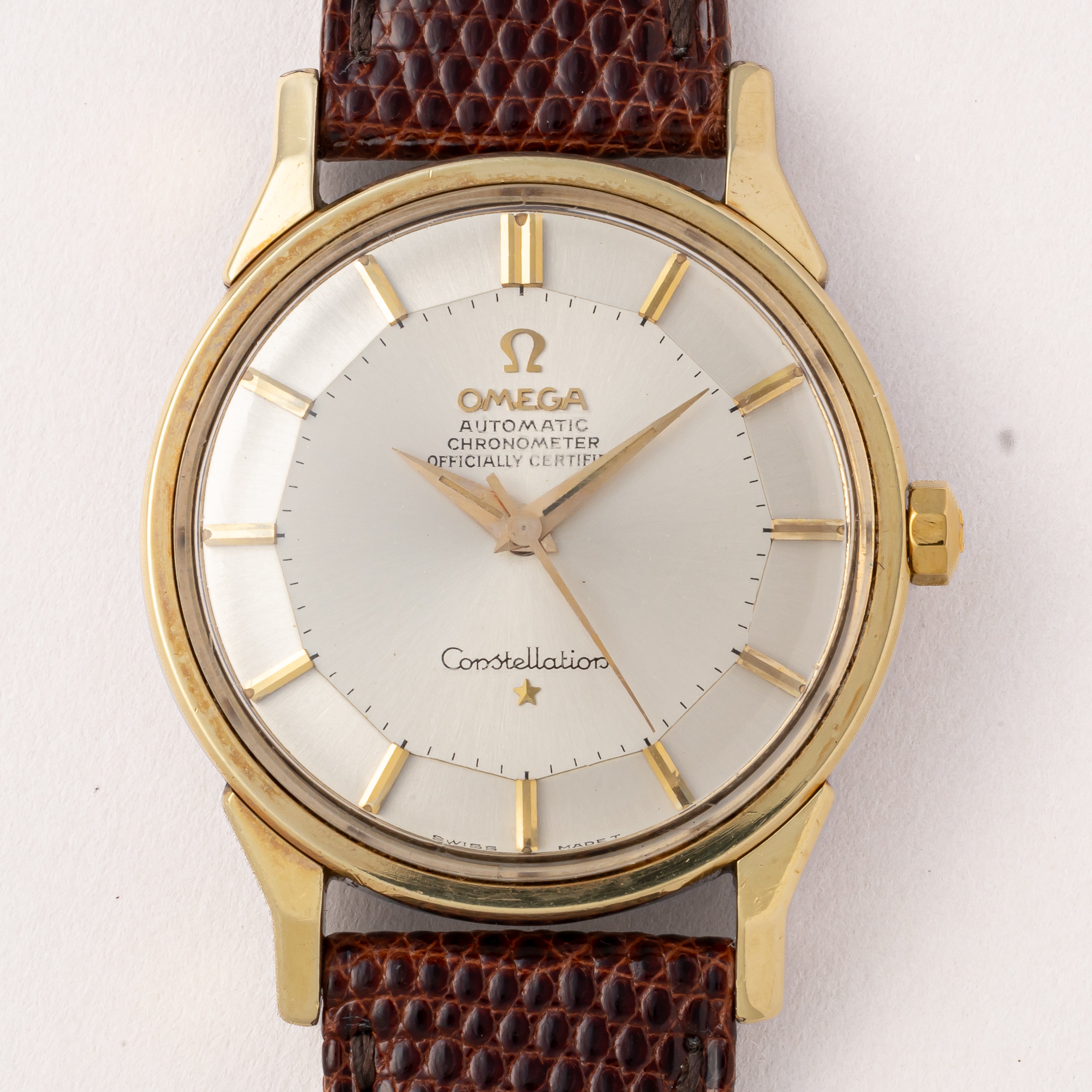 オメガ コンステレーション 12角 パイパンダイヤル 1965年製 金張り Ref.167.005 純正尾錠付き
